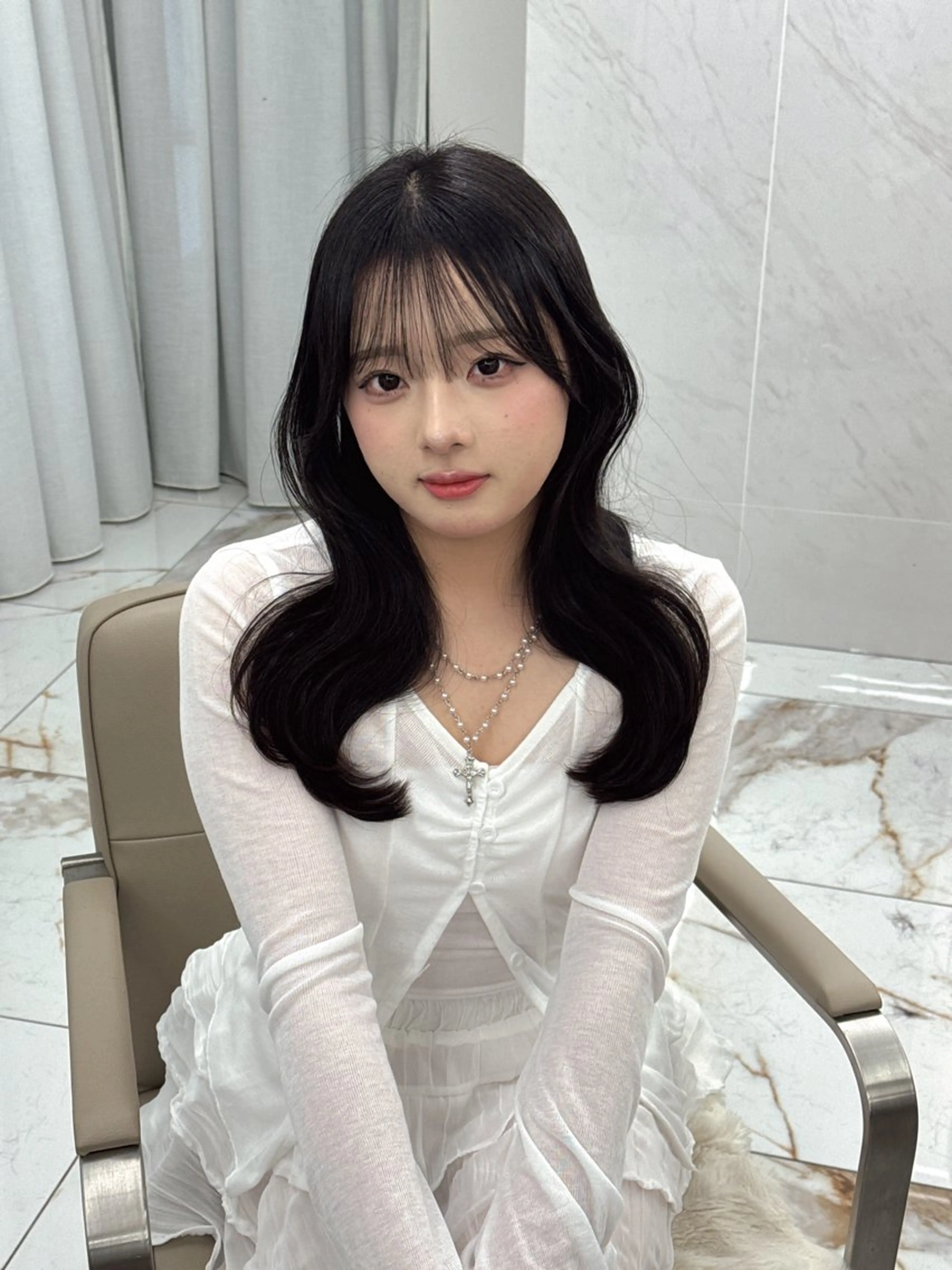 セミロング 福間克徳/顔まわり /レイヤーカットのヘアスタイル