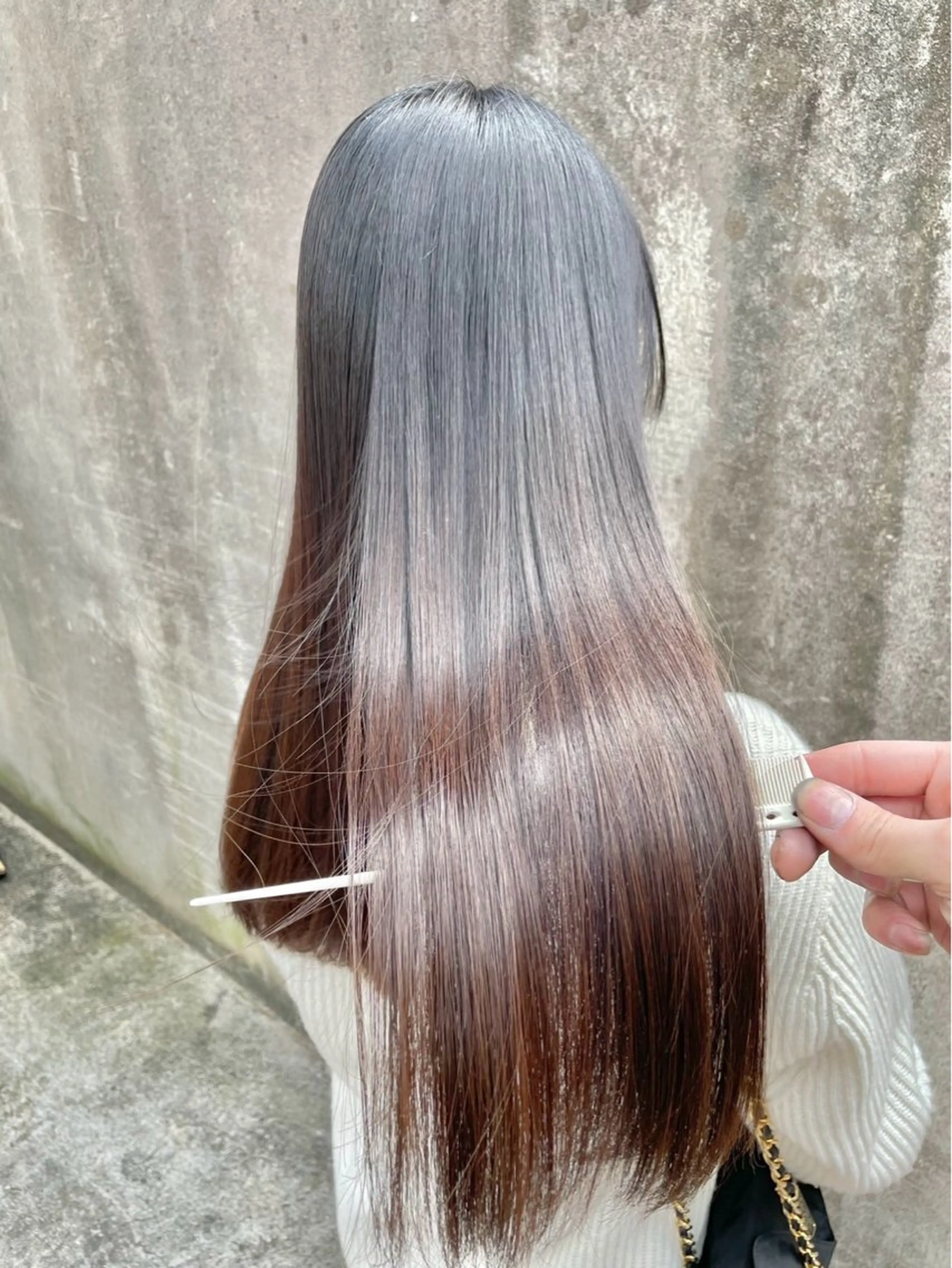 ロング カット 縮毛矯正 最小ダメージ縮毛矯正 /暖色カラー/Rieのヘアスタイル