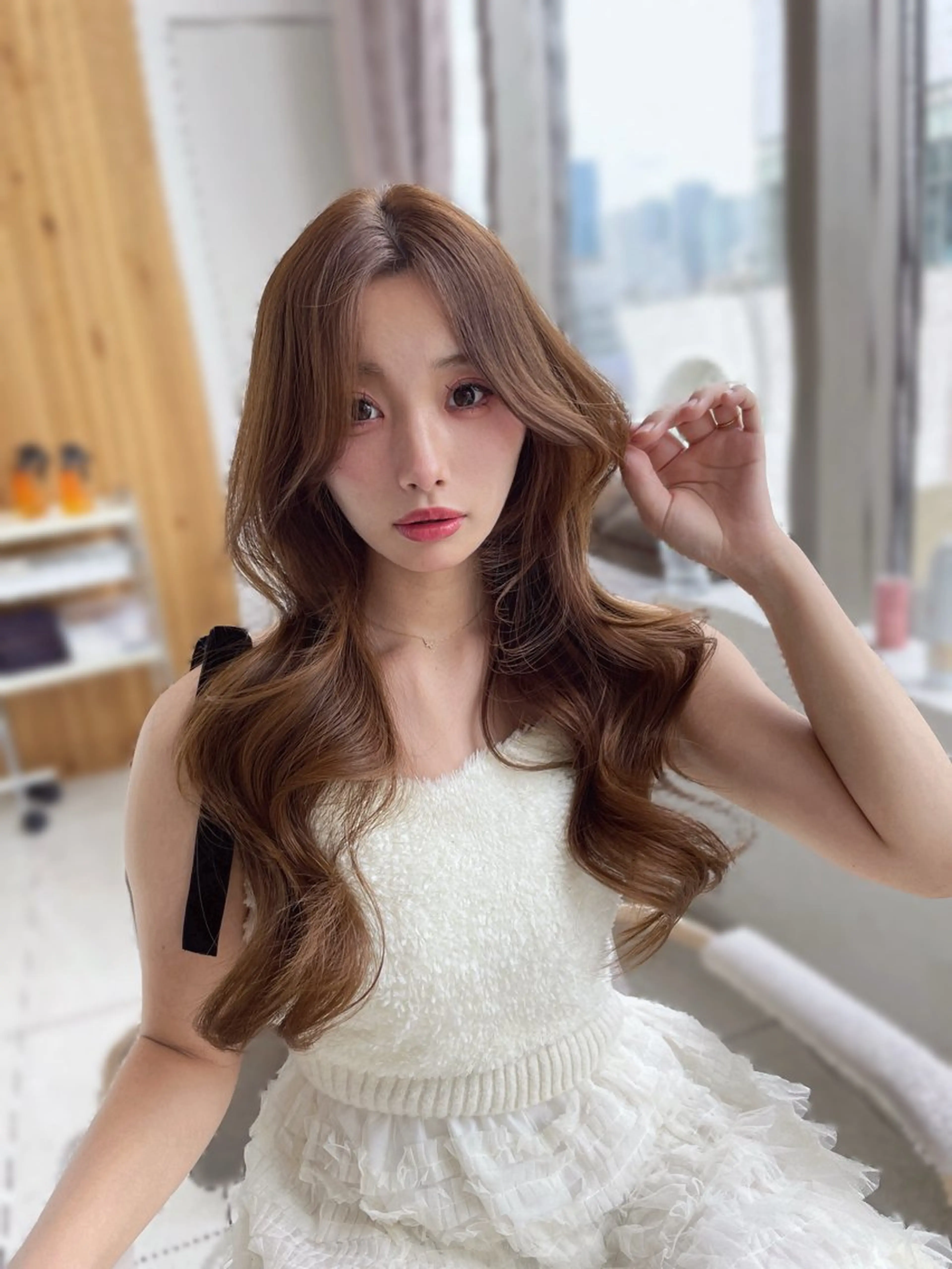 ロング カット ヘアカラー トリートメント 顔周り/透明感カラー /韓国ヘア/TAKUのヘアスタイル