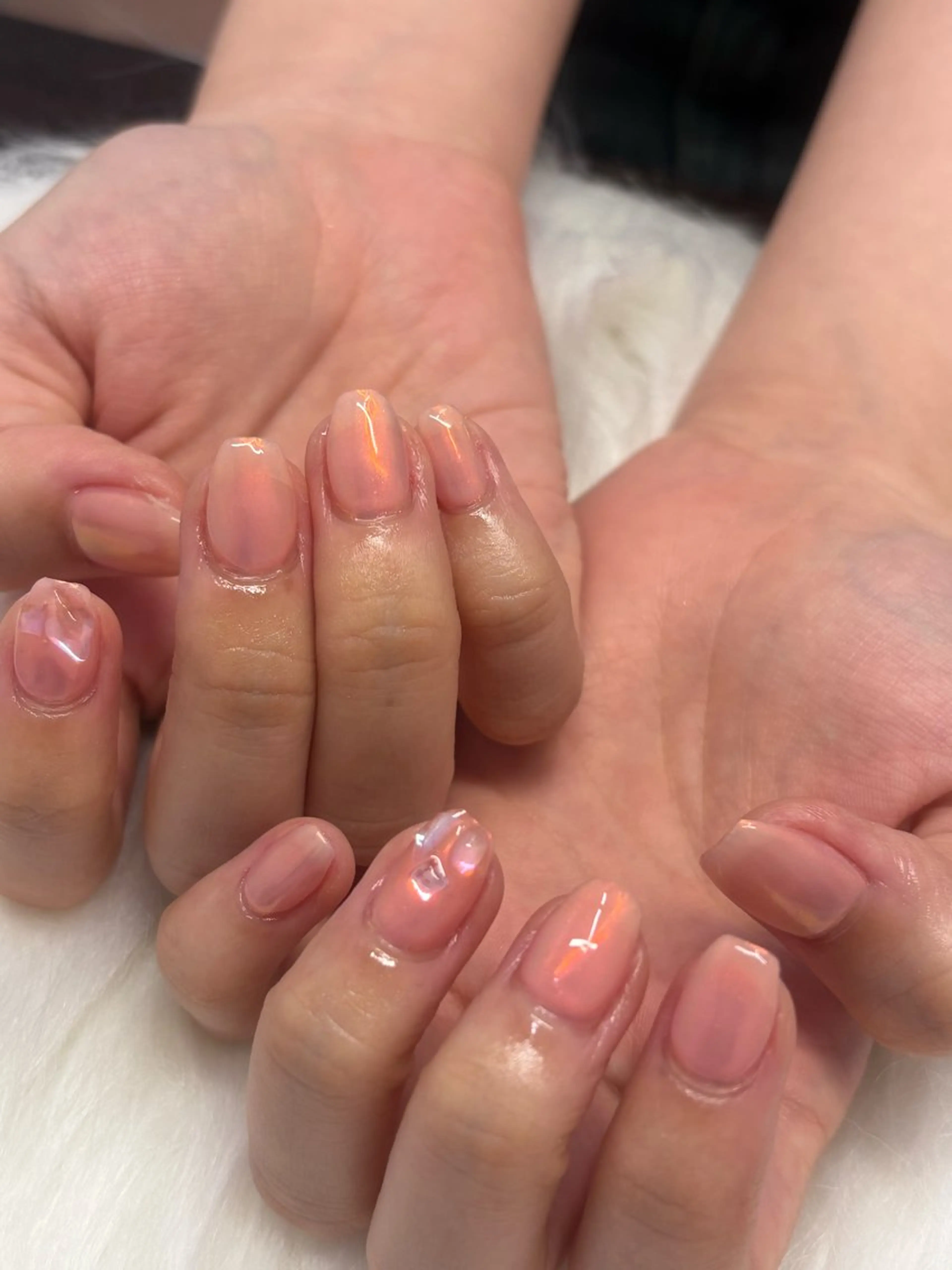 ネイル オーロラネイル ワンカラーネイル calme【カルム】所属・Himari .のネイルデザイン