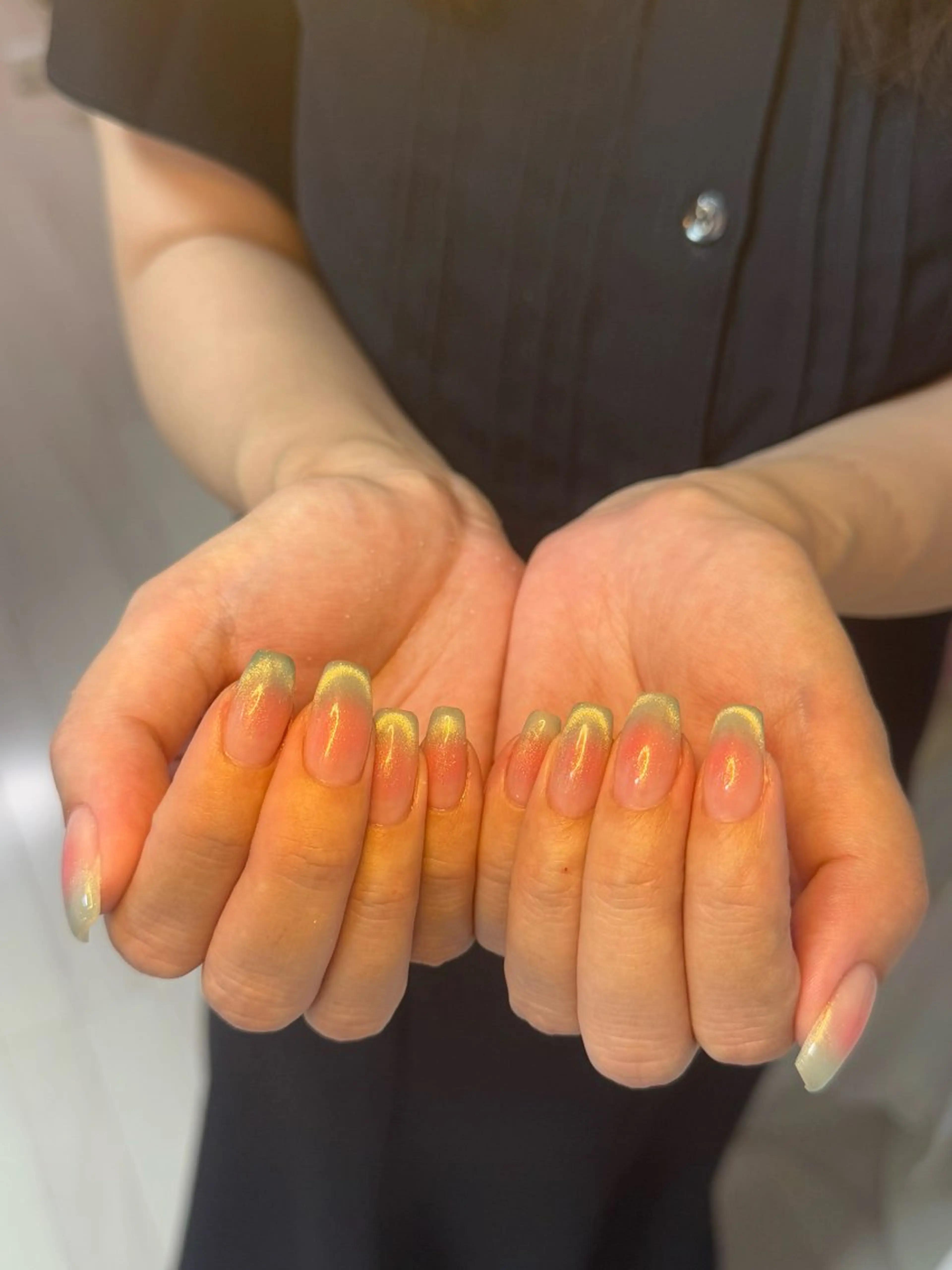 ネイル アートネイル オーロラネイル チークネイル フレンチネイル ガラスフレンチ ハンドネイル 🎀🎀YooLi Nail Salonのネイルデザイン