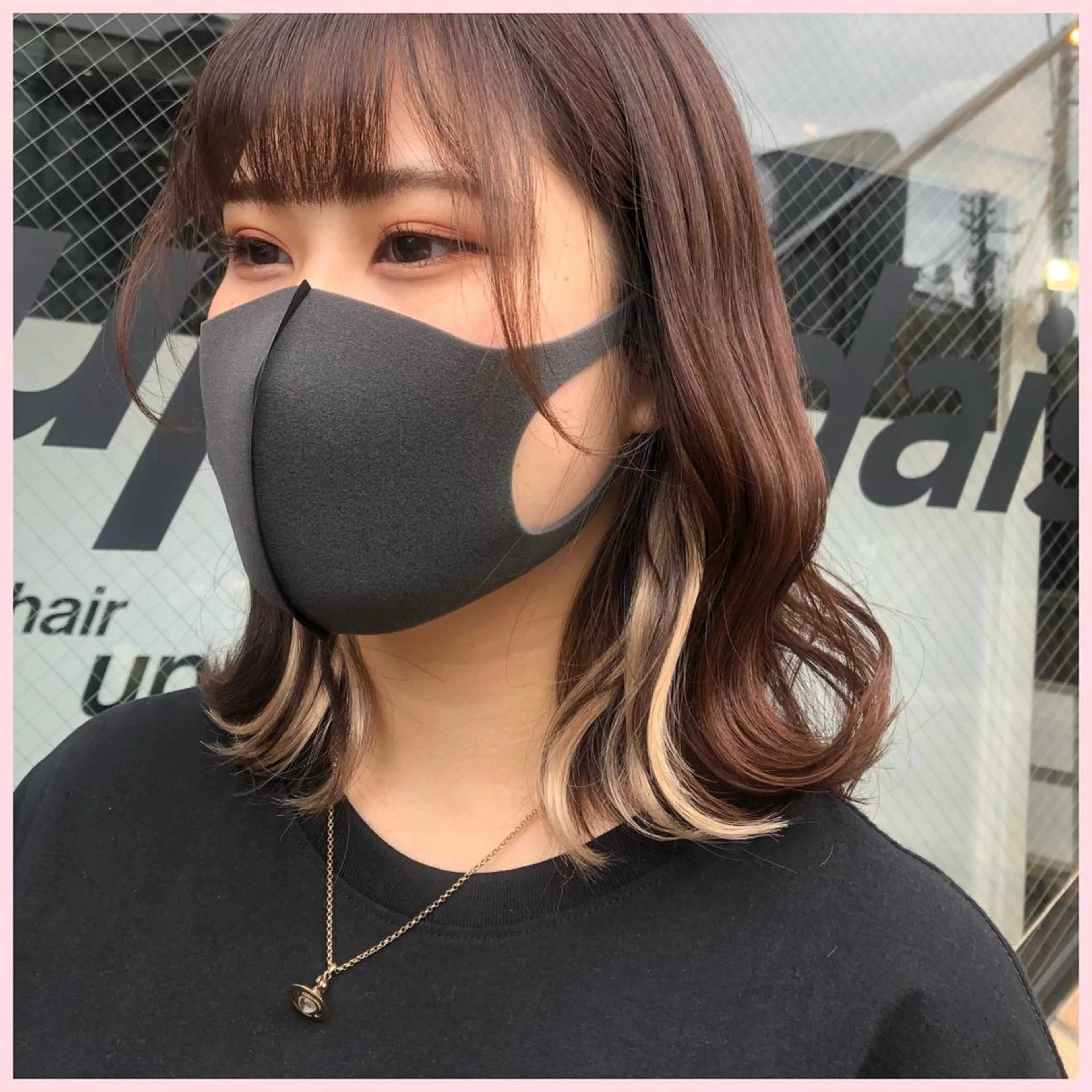 ミディアム カラー パーマ ヘアアレンジ 編み込みエクステ シールエクステ ベージュカラー インナーカラー ラベンダーカラー カット エクステ ヘアセット 八巻 晴香のヘアスタイル