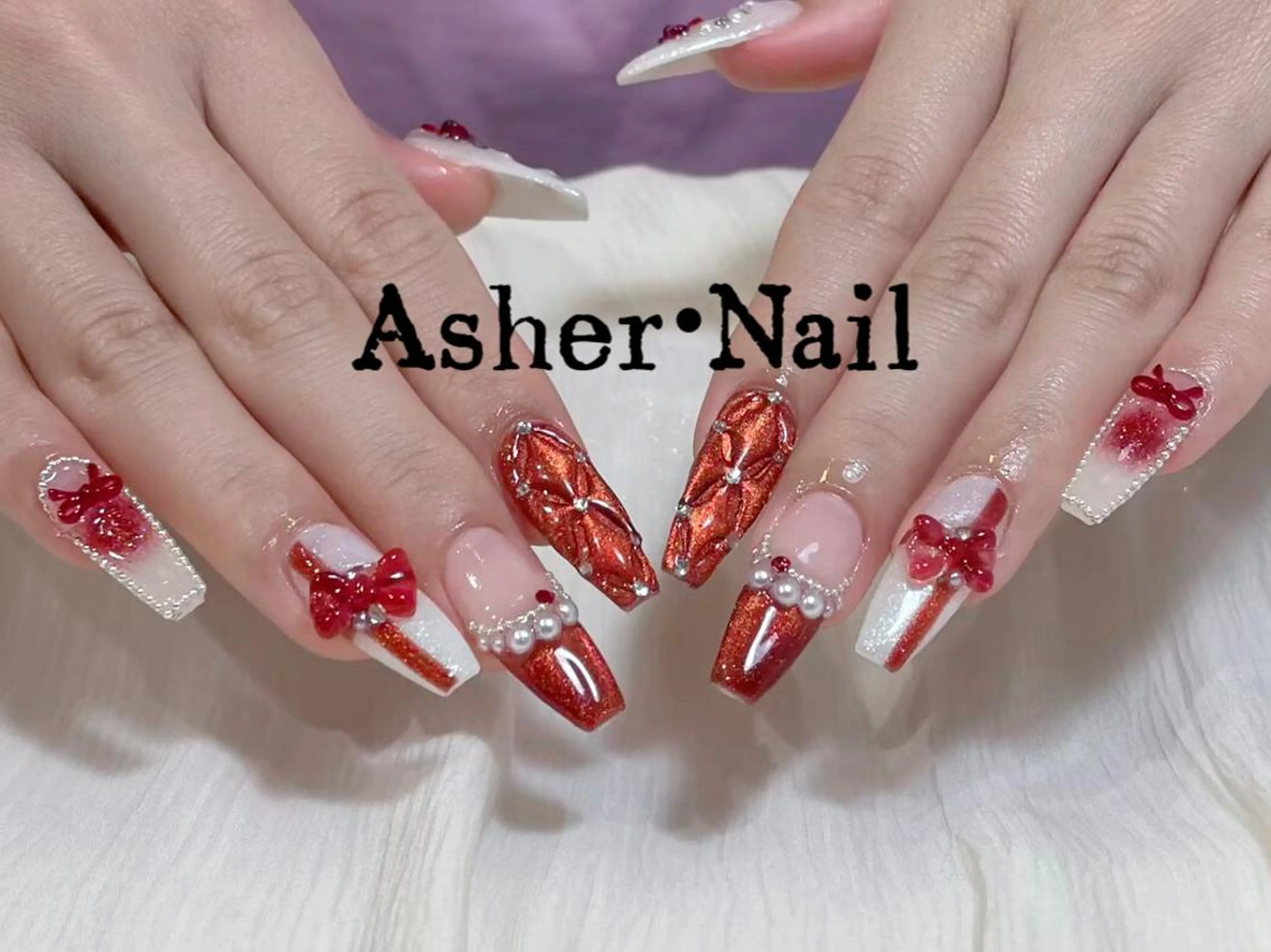 パーマ ハンドネイル ハンドケア Asher-Yuki 🍁のネイルデザイン