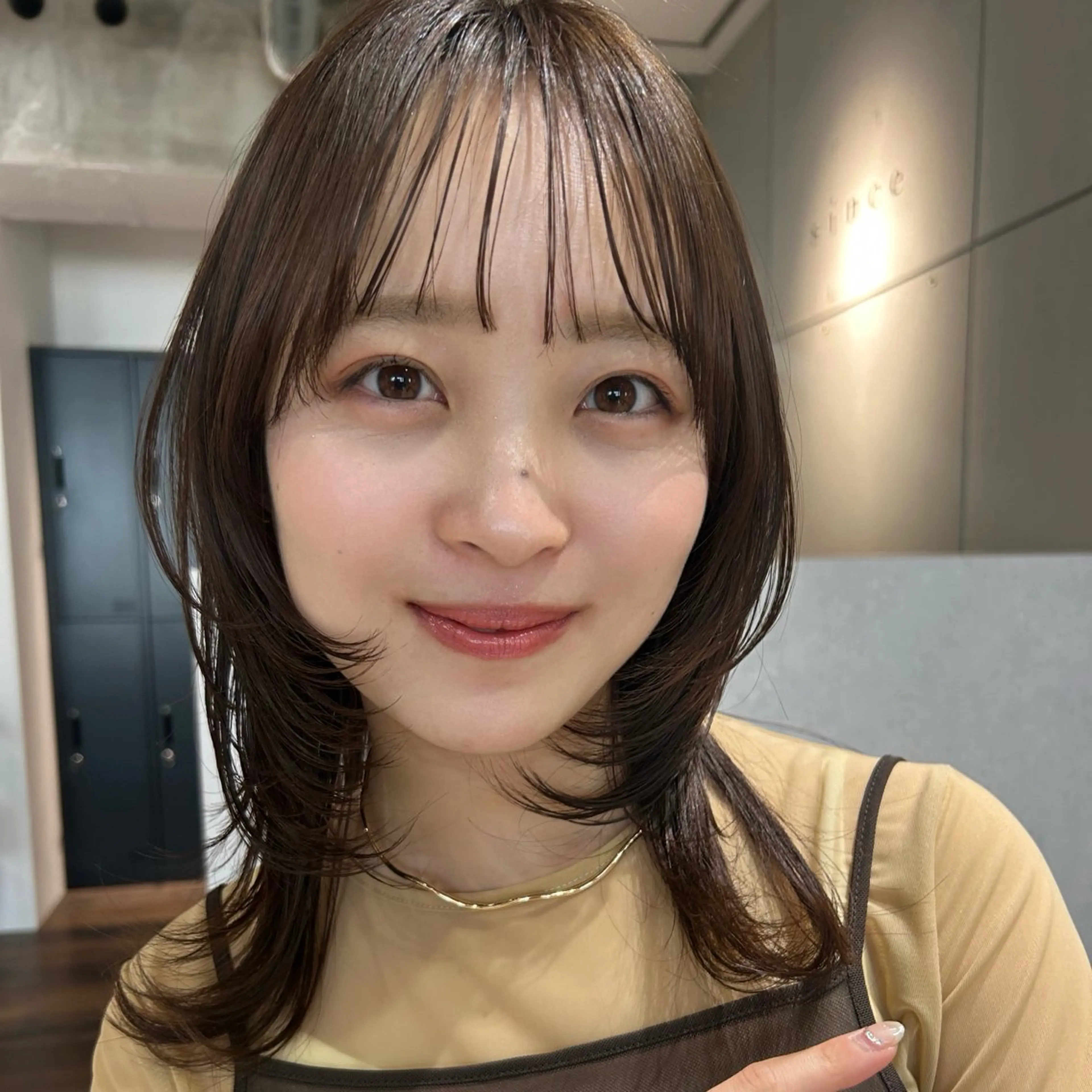 ミディアム レイヤーカット カット ヘアカラー トリートメント ヘアセット/透明感 カラー/MIHO♡のヘアスタイル