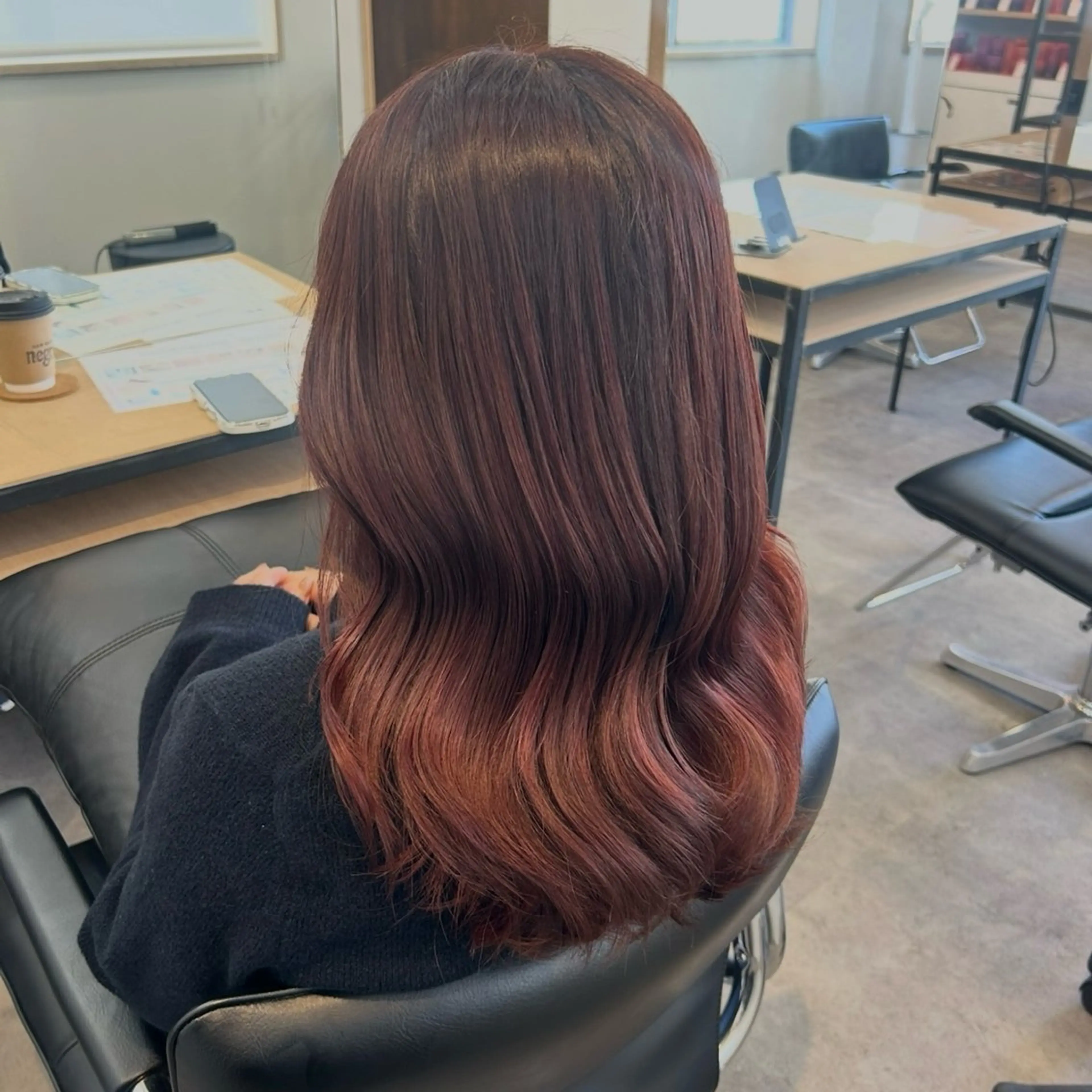 セミロング カラー ヘアカラー 立花 ふたば🌱のヘアスタイル