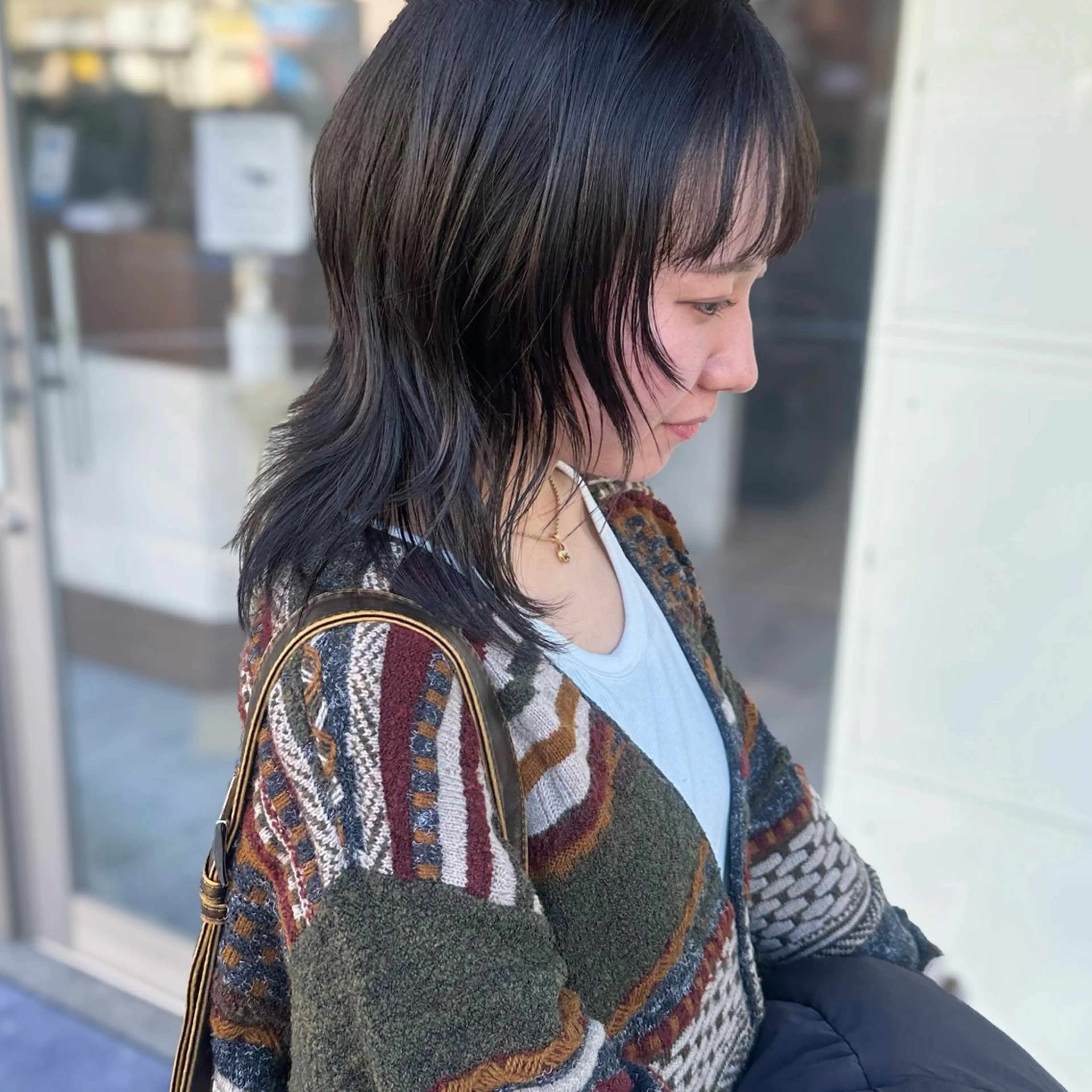 ミディアム カラー ボブ ハッシュカット カット ヘアカラー トリートメント 高橋 みく/ minim 暖色のヘアスタイル