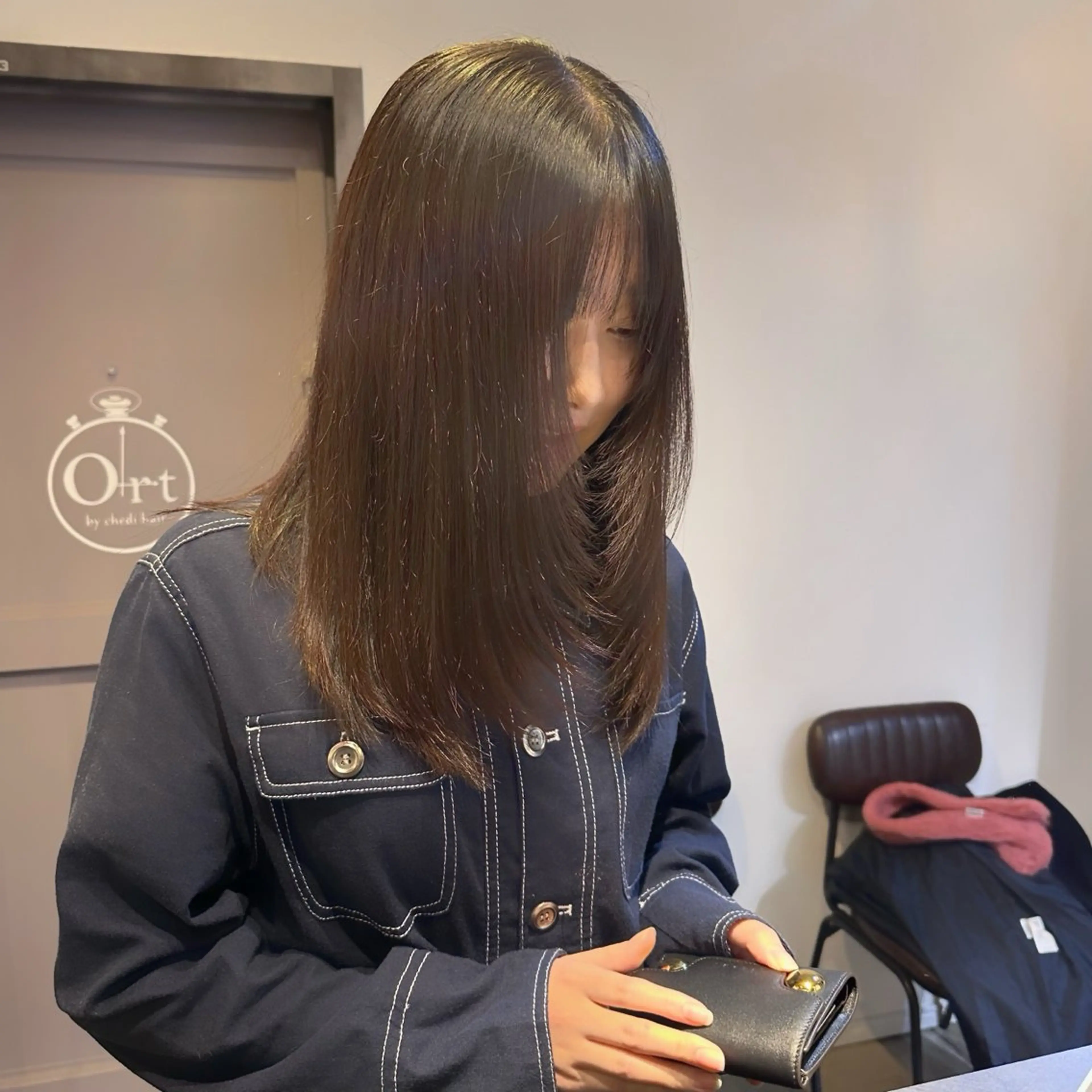 ロング カラー ブラウンカラー チョコレートブラウン 顔まわりレイヤー 顔周りカット レイヤーカット 艶感カラー/レイヤー 💖心斎橋/Sakiのヘアスタイル