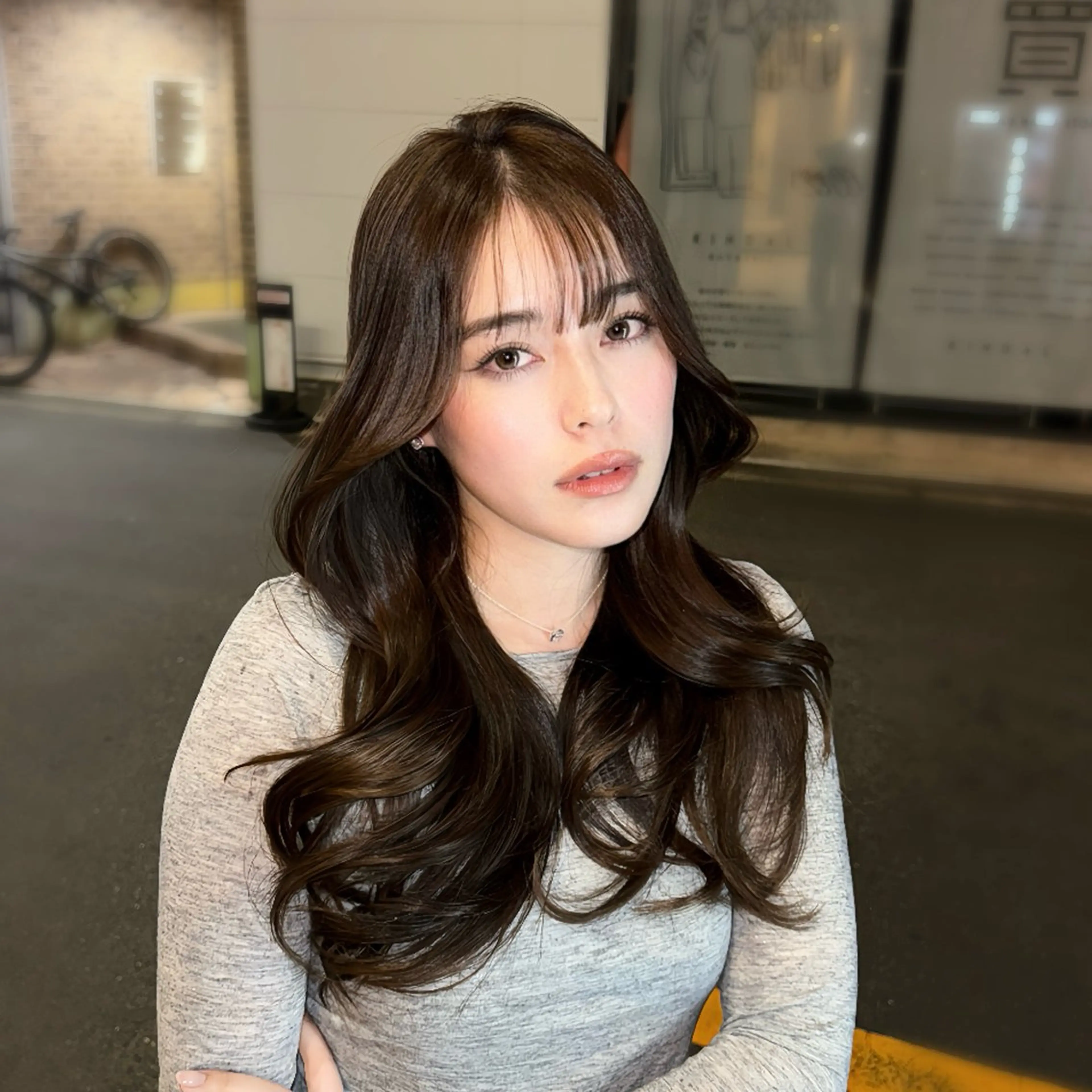 ロング カラー ブラウンカラー くびれヘア レイヤーカット カット ヘアカラー ✨ハッシュカット✨ ユウキ✨のヘアスタイル