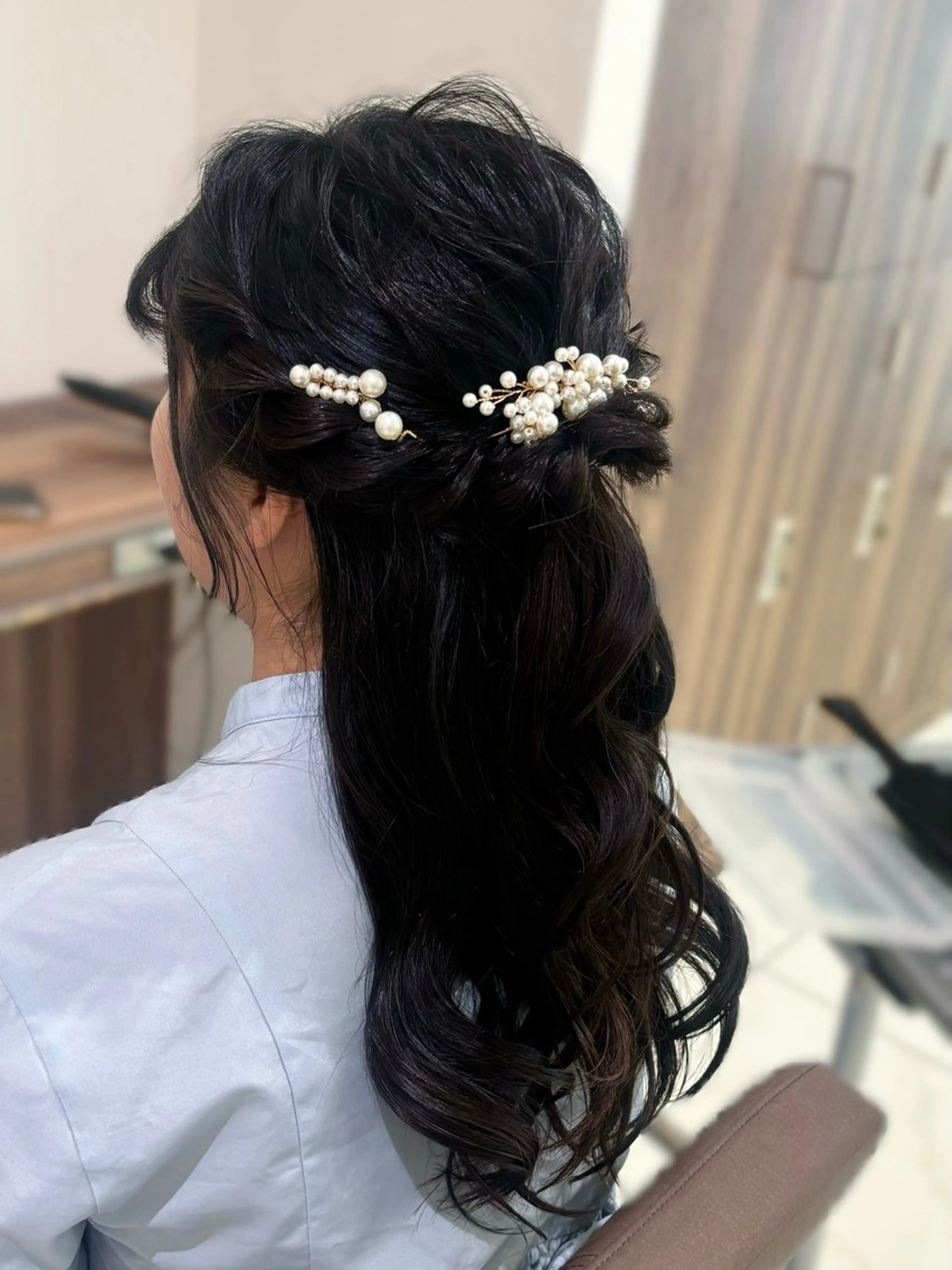 ロング ヘアアレンジ 結婚式・ブライダル ヘアセット Ash桜新町/ Koyuki ❄️のヘアスタイル