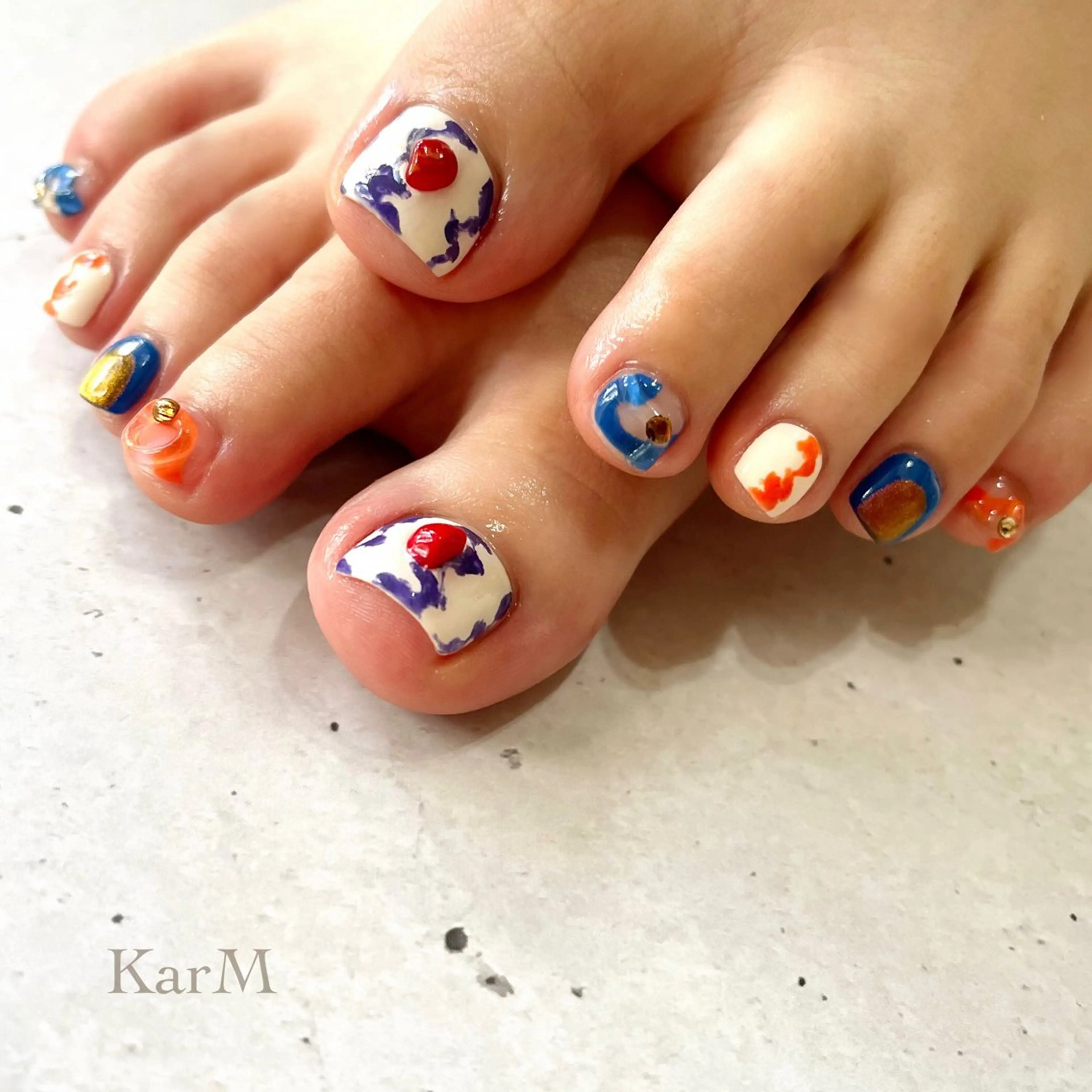 ネイル アートネイル オーロラネイル チークネイル フットネイル フレンチネイル フットネイル ogino karinのネイルデザイン