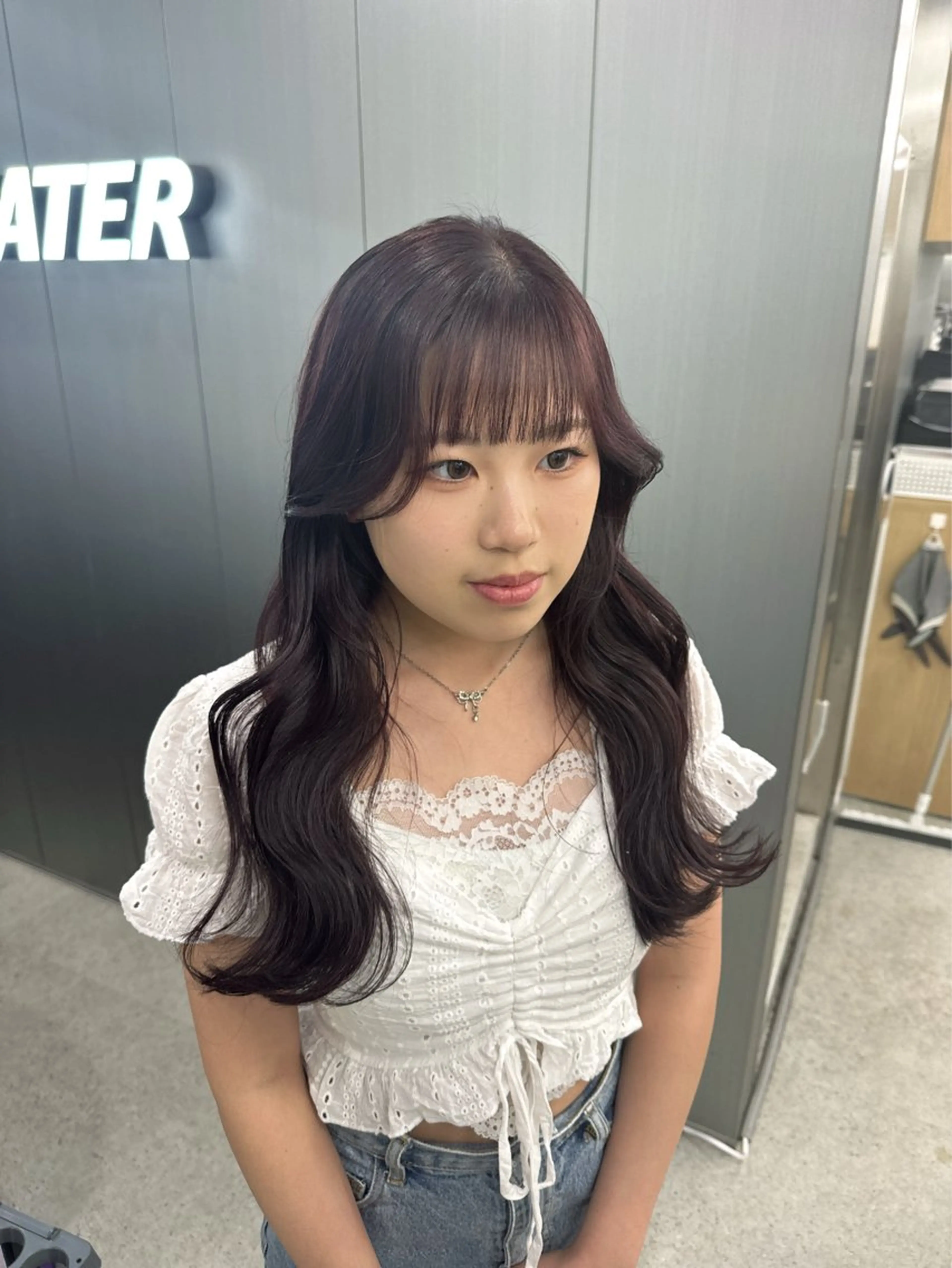 ロング カラー ヘアカラー 暗髪🩶ラベンダー/ ブルー/ユウナ🤍のヘアスタイル