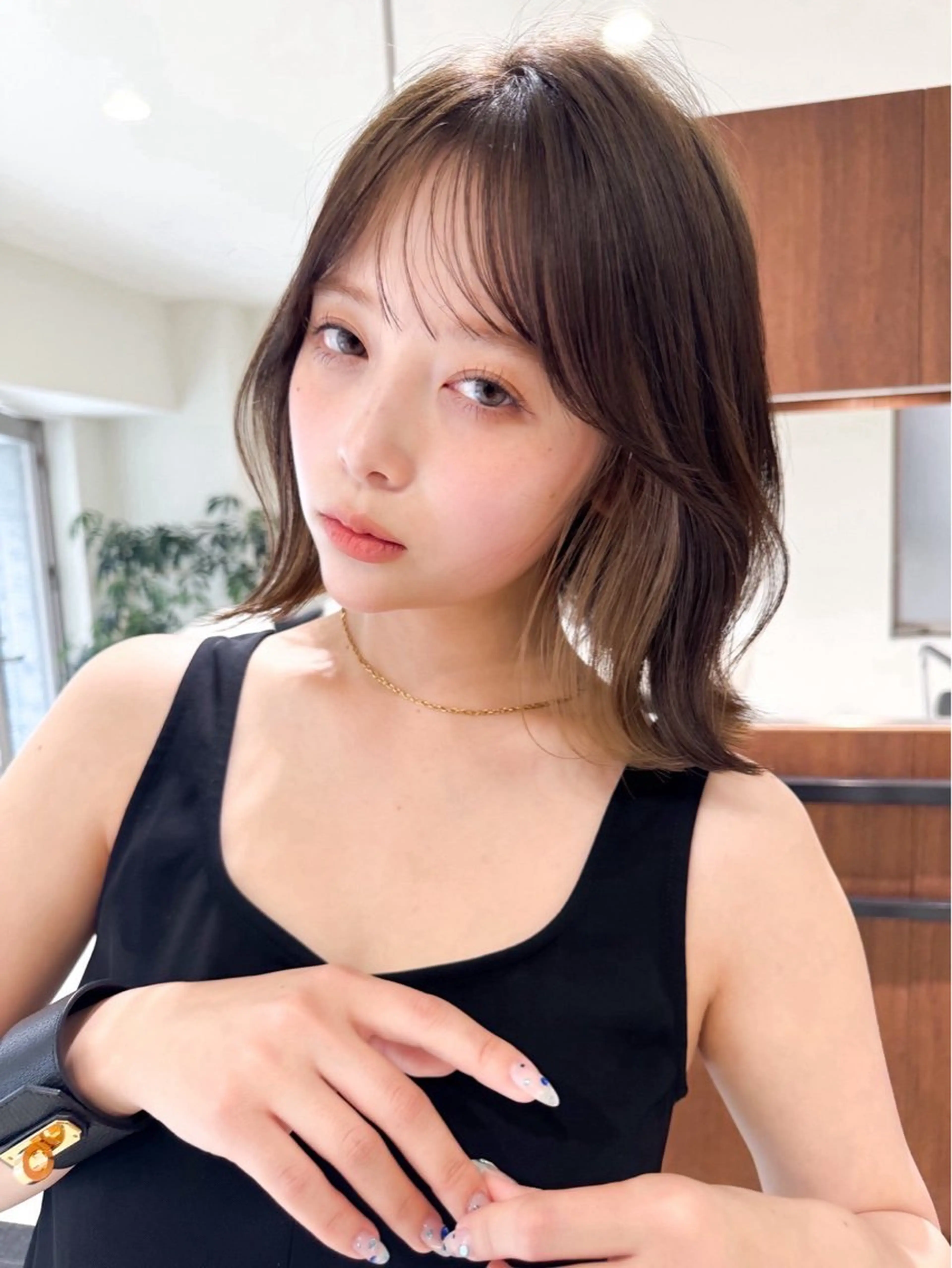 ショート カラー ボブ 顔周りカット 小顔カット 小顔ボブ jilblanカホのヘアスタイル