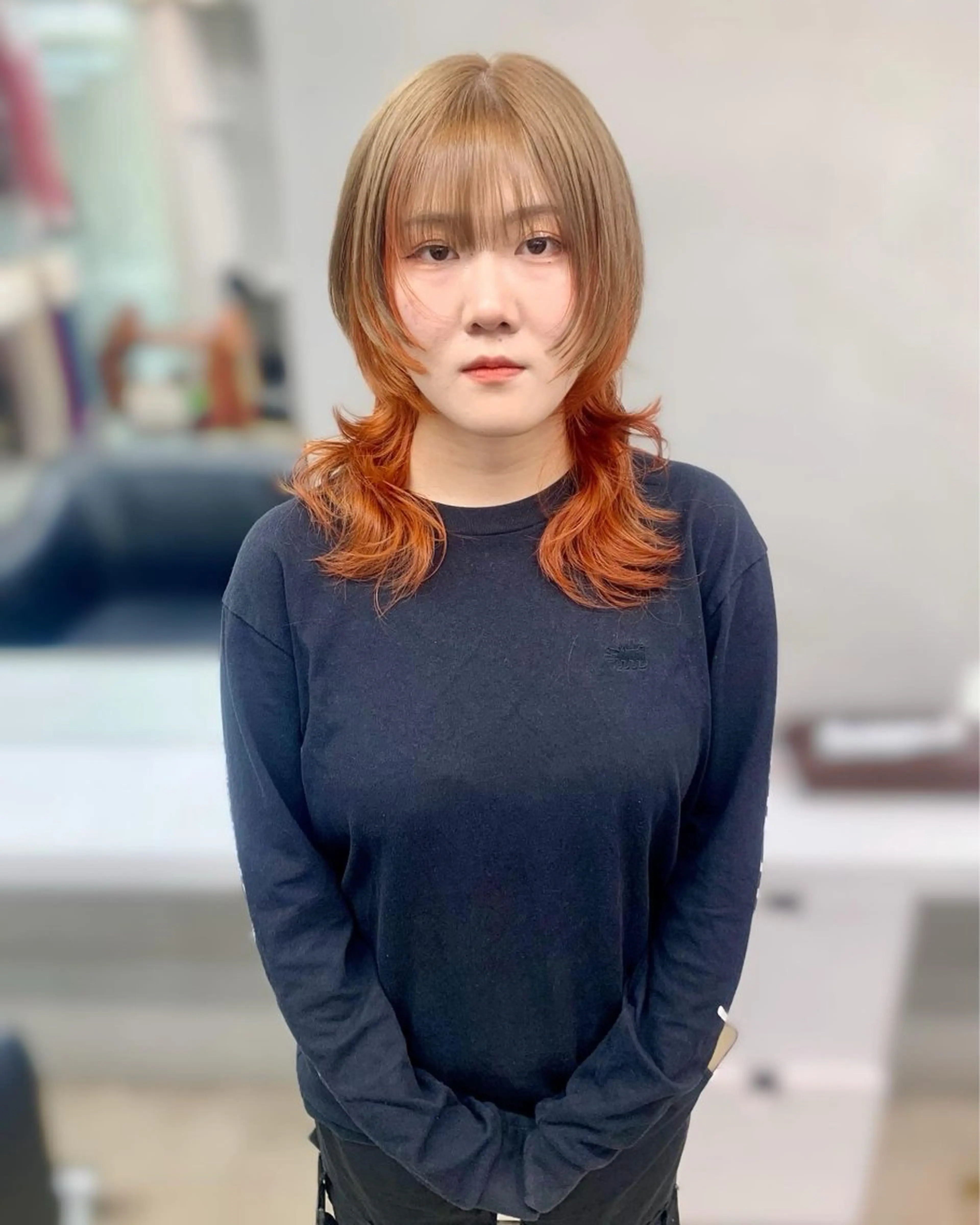 ミディアム カラー ヘアアレンジ カット ヘアカラー トリートメント 個性爆弾💣 ダブルカラー/ゆかのヘアスタイル