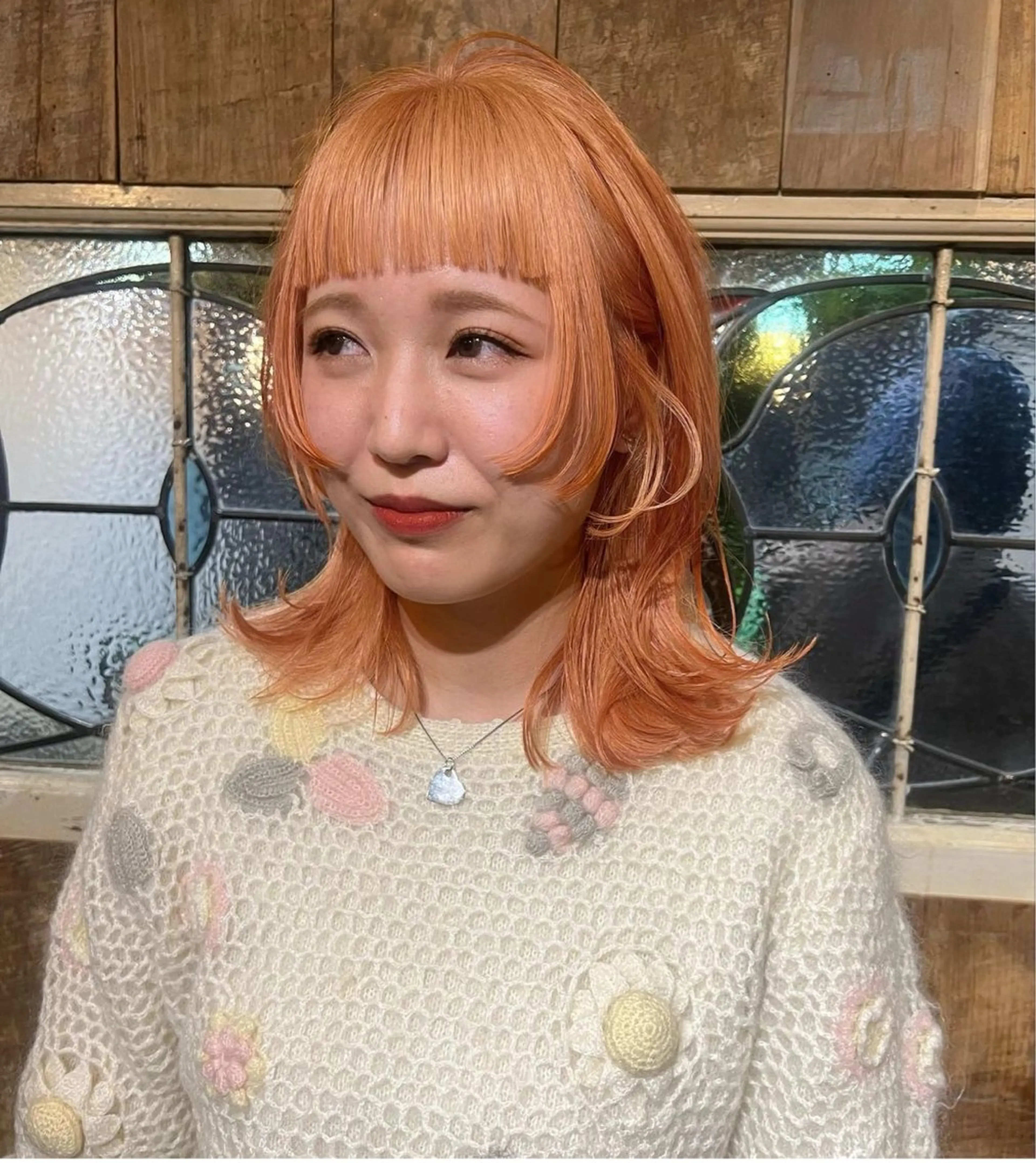 ミディアム 姫カット ブリーチ/ハイトーン 心斎橋/honokaのヘアスタイル