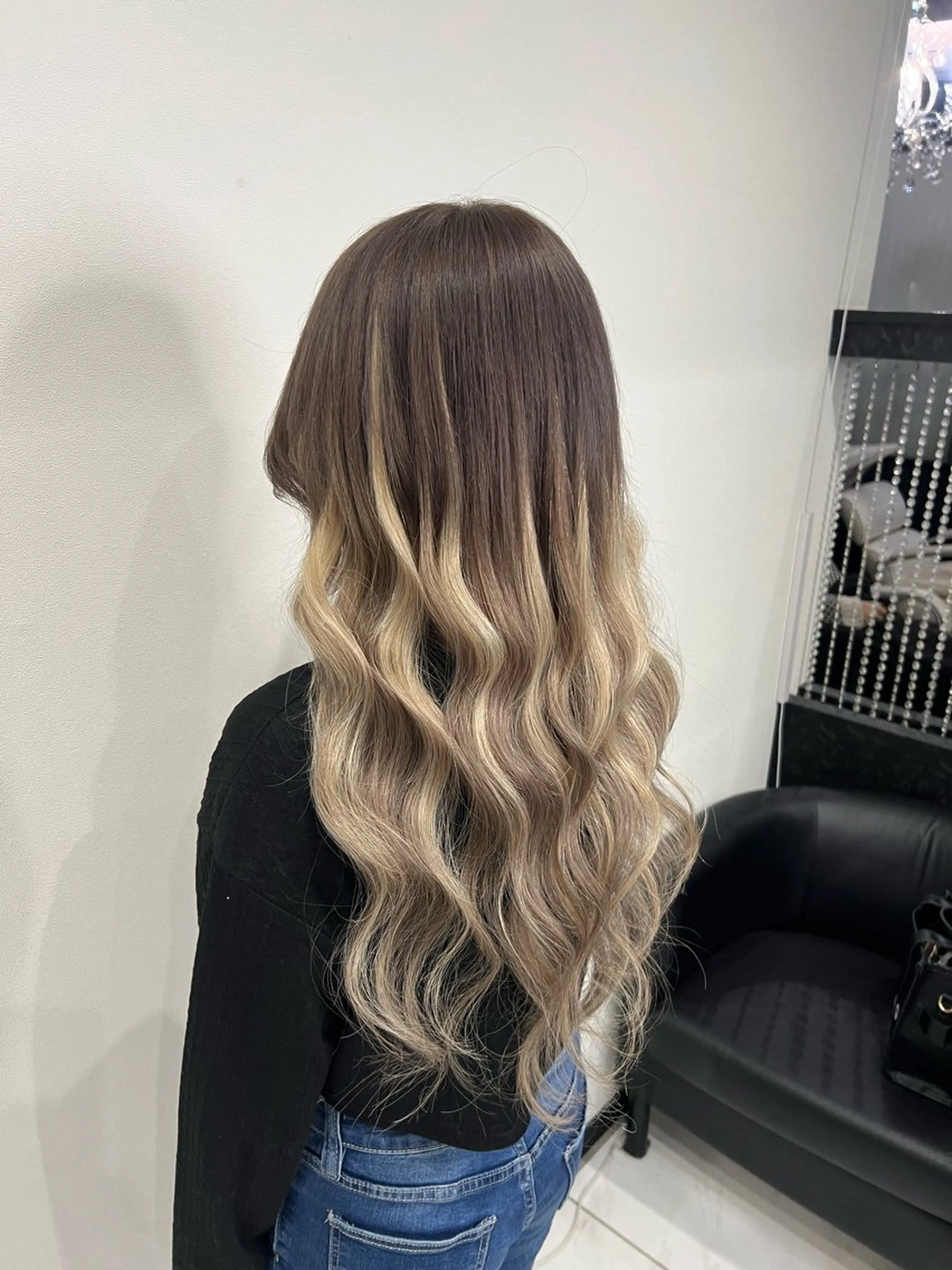 ロング カラー プルエクステ グレージュ ハイライトカラー エクステ ハイライト ヘアカラー トリートメント エクステ YUDU🍊 germe/ジェルムのヘアスタイル