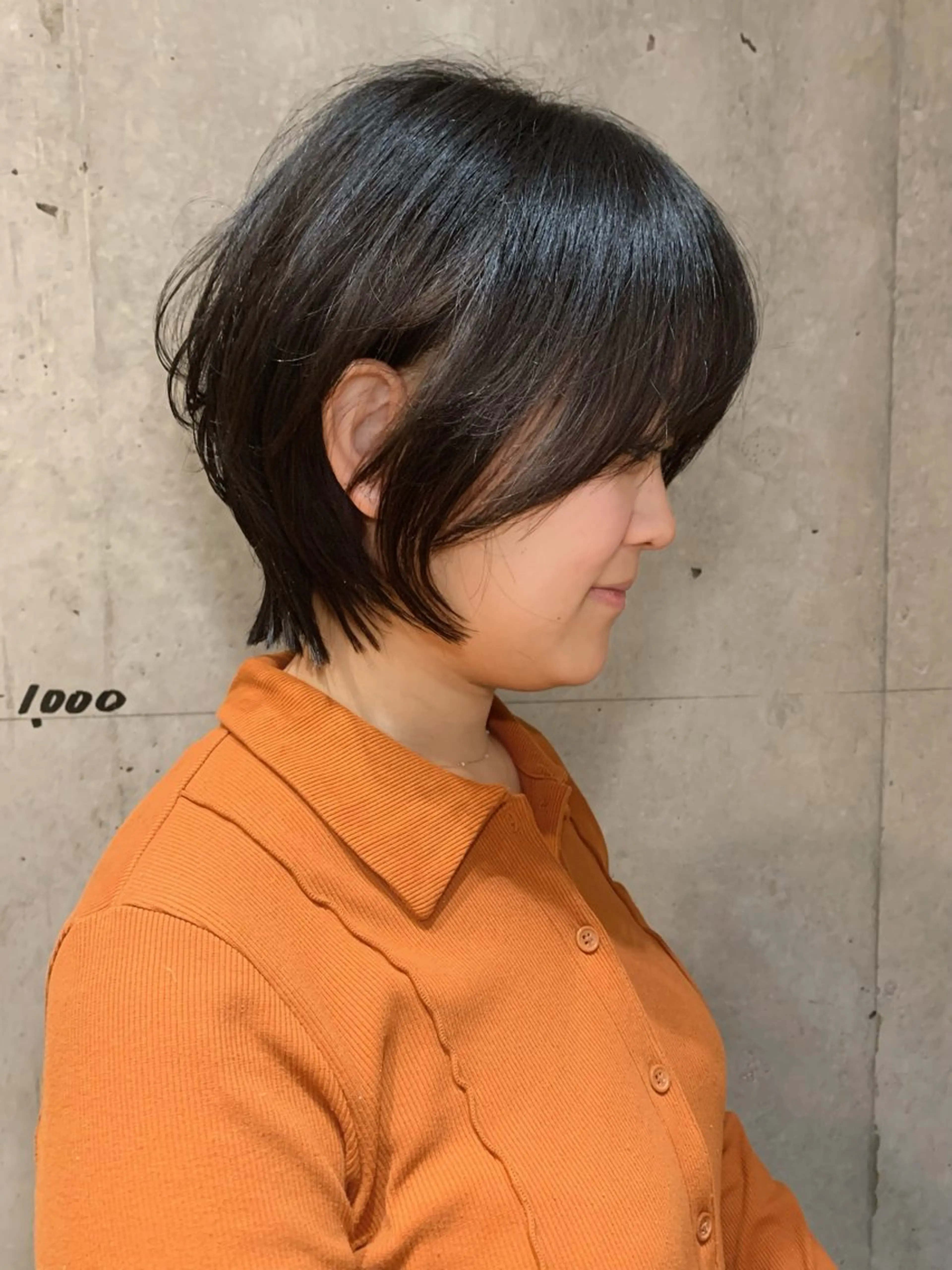 セミロング カラー 川崎ショート　ボブ 朝ラクパーマ横山大樹のヘアスタイル