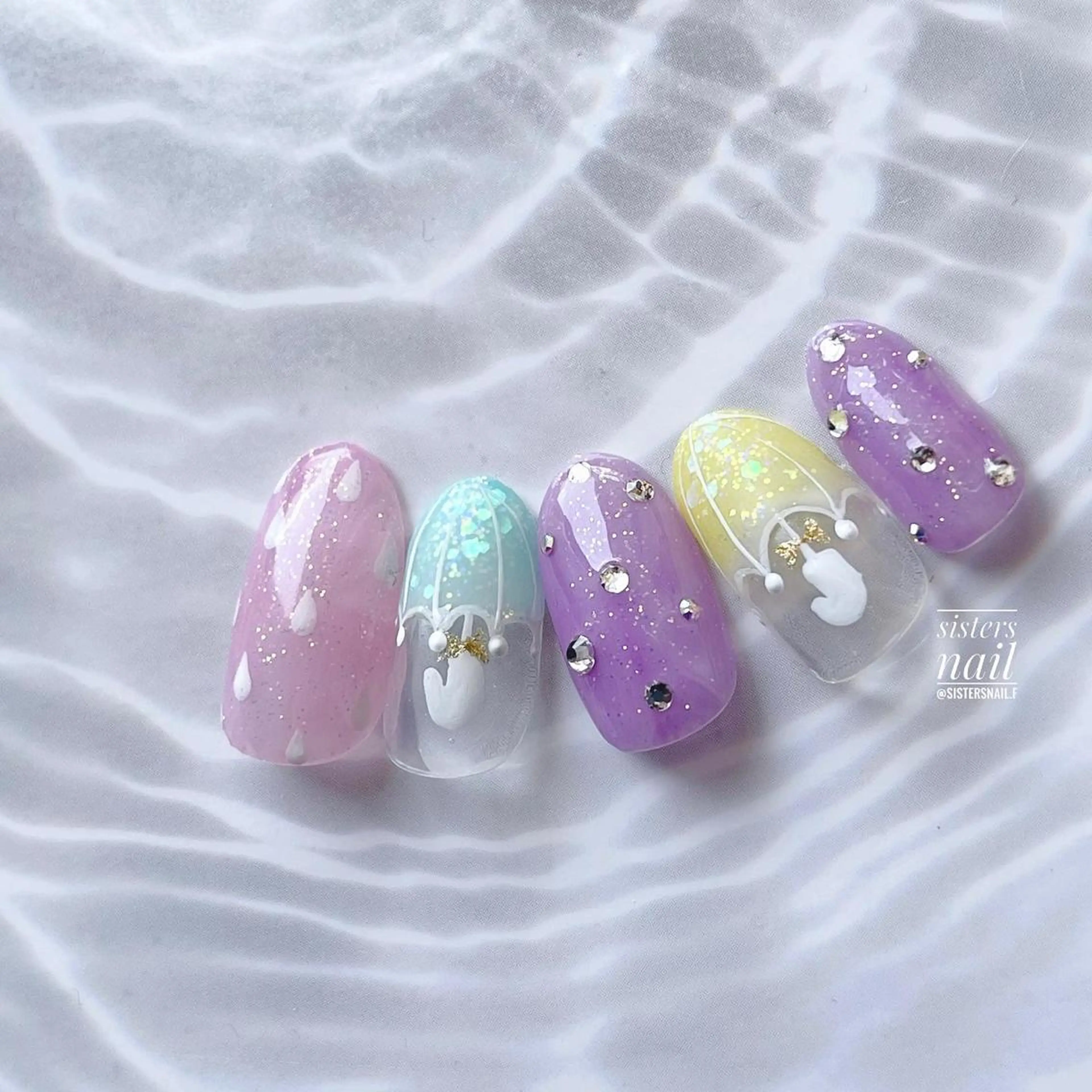 ネイル アートネイル ジェルネイル 夏ネイル sisters nail.fのネイルデザイン