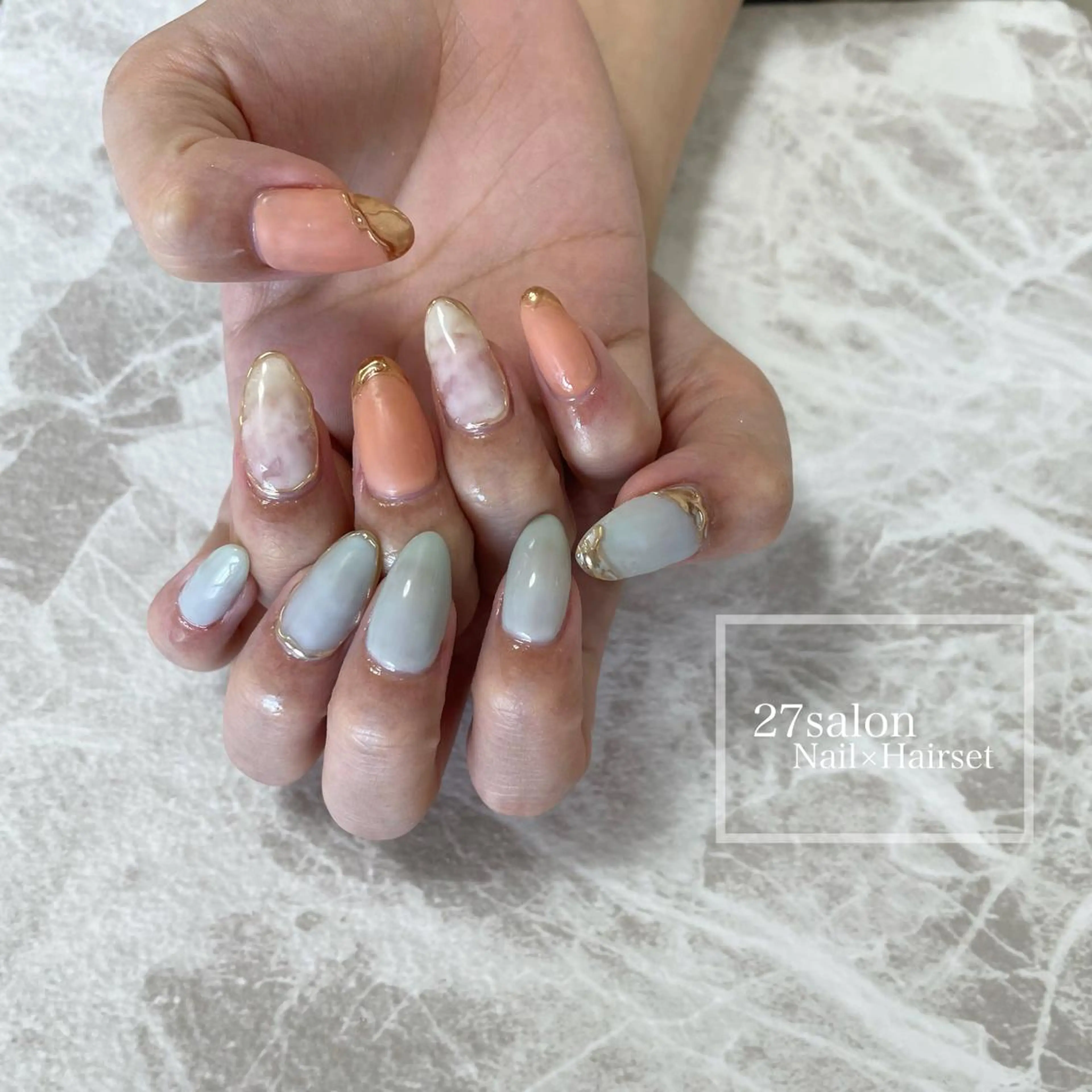 ネイル グリーン 27salon yuinaのネイルデザイン