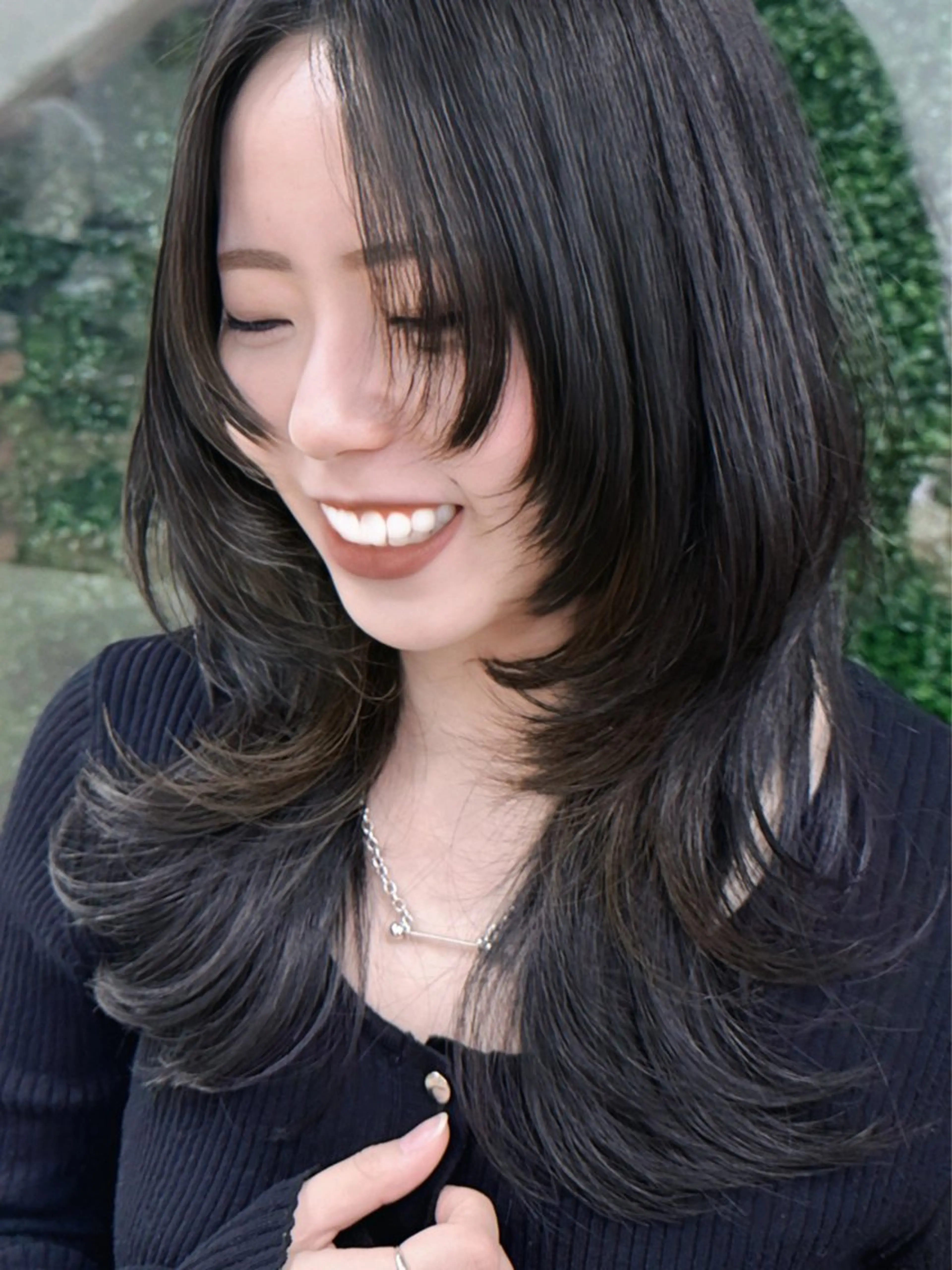 セミロング カラー 顔周りカット 似合わせカット カット トリートメント Pocket仙台 💚モエリのヘアスタイル