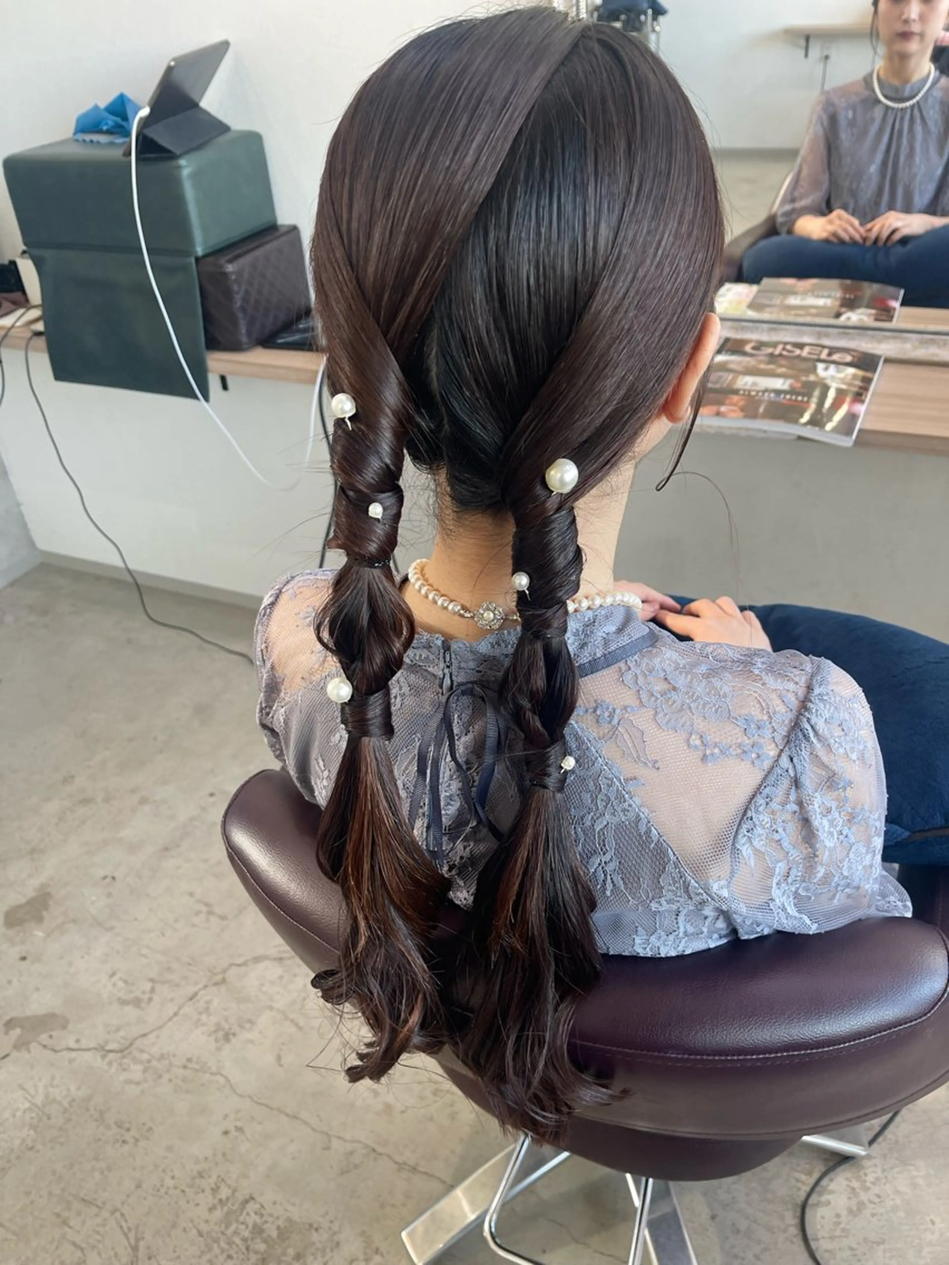 ロング ヘアアレンジ 結婚式・ブライダル ヘアセット hairdesign Granz 平成店所属・志賀 美沙のヘアスタイル