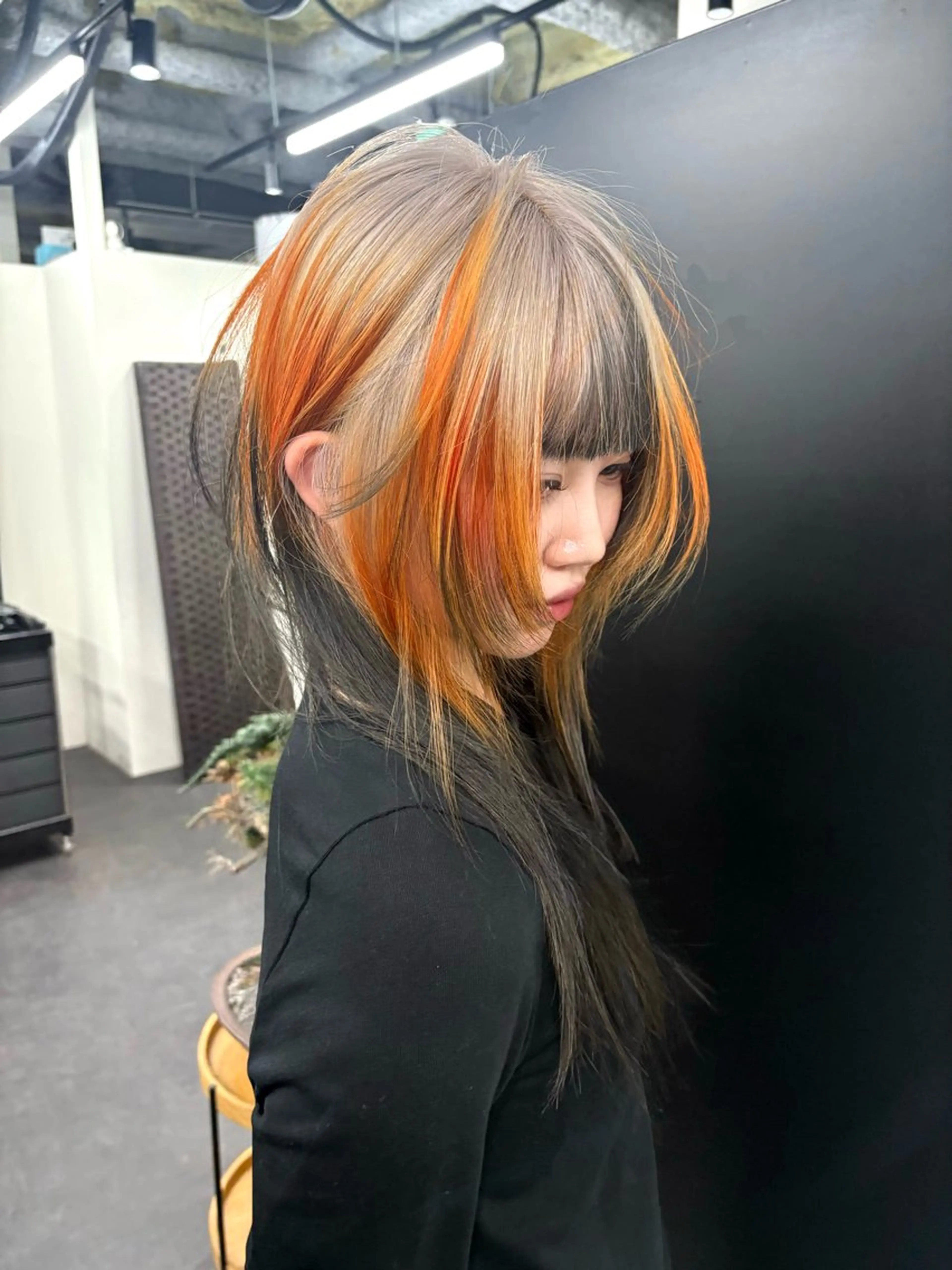 ロング カラー ブリーチ カット ヘアカラー トリートメント Null原宿所属・jyui/原宿 ハイトーン/デザインのヘアスタイル