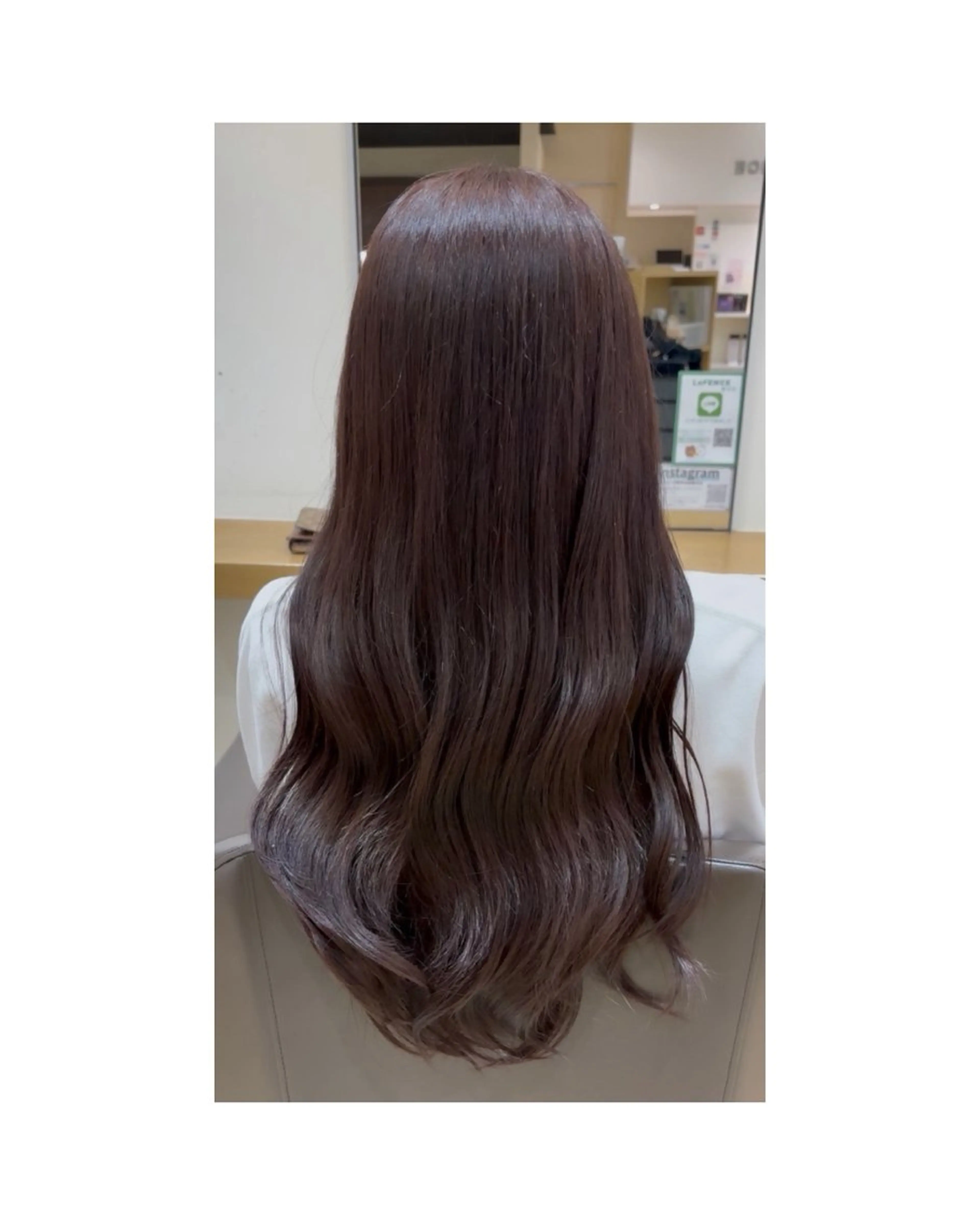 ロング カラー ブラウンカラー モカブラウン ピンクカラー ヘアカラー トリートメント 大山 麗美のヘアスタイル