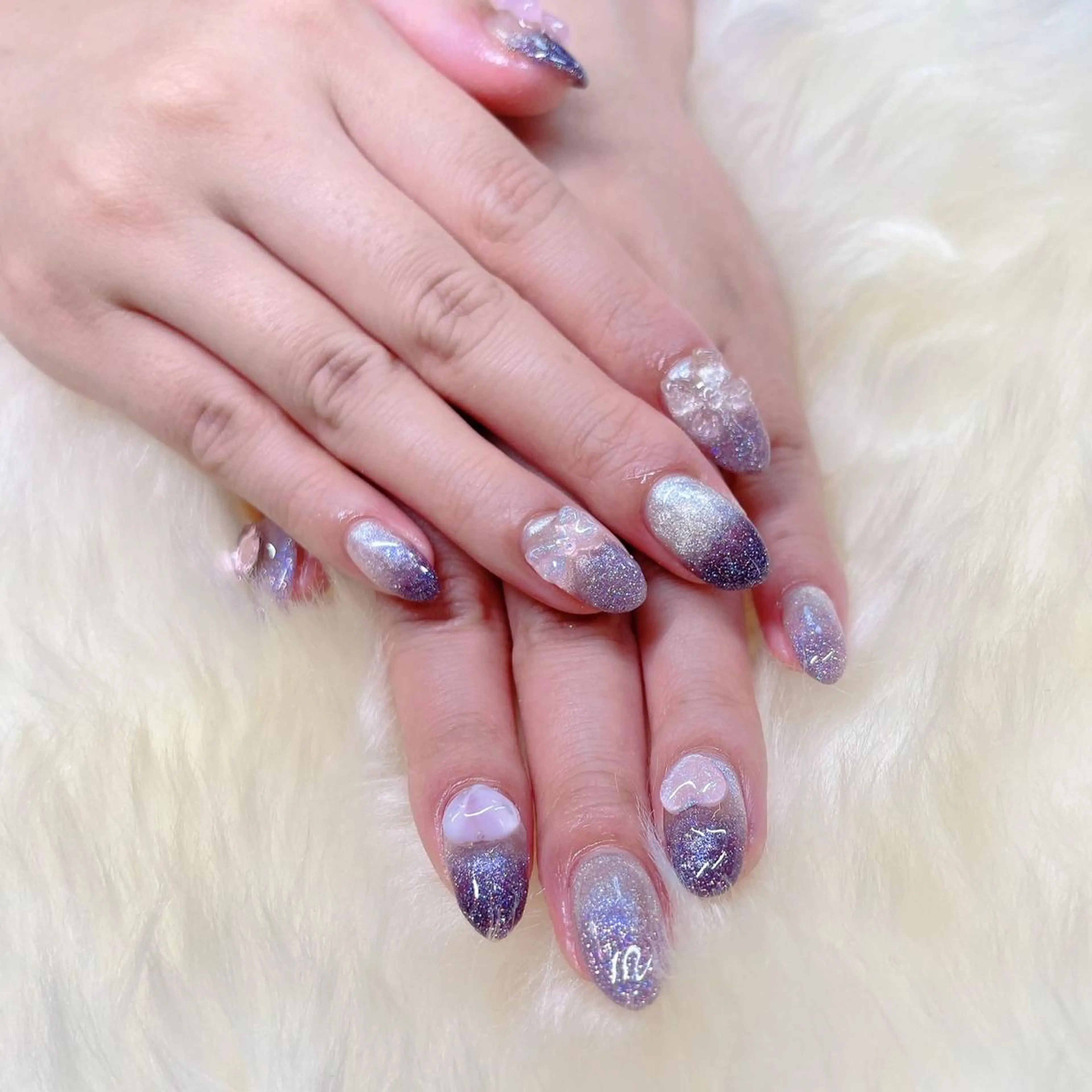 セミロング ハンドネイル ハンドケア 💜MIYA nail川崎店のネイルデザイン