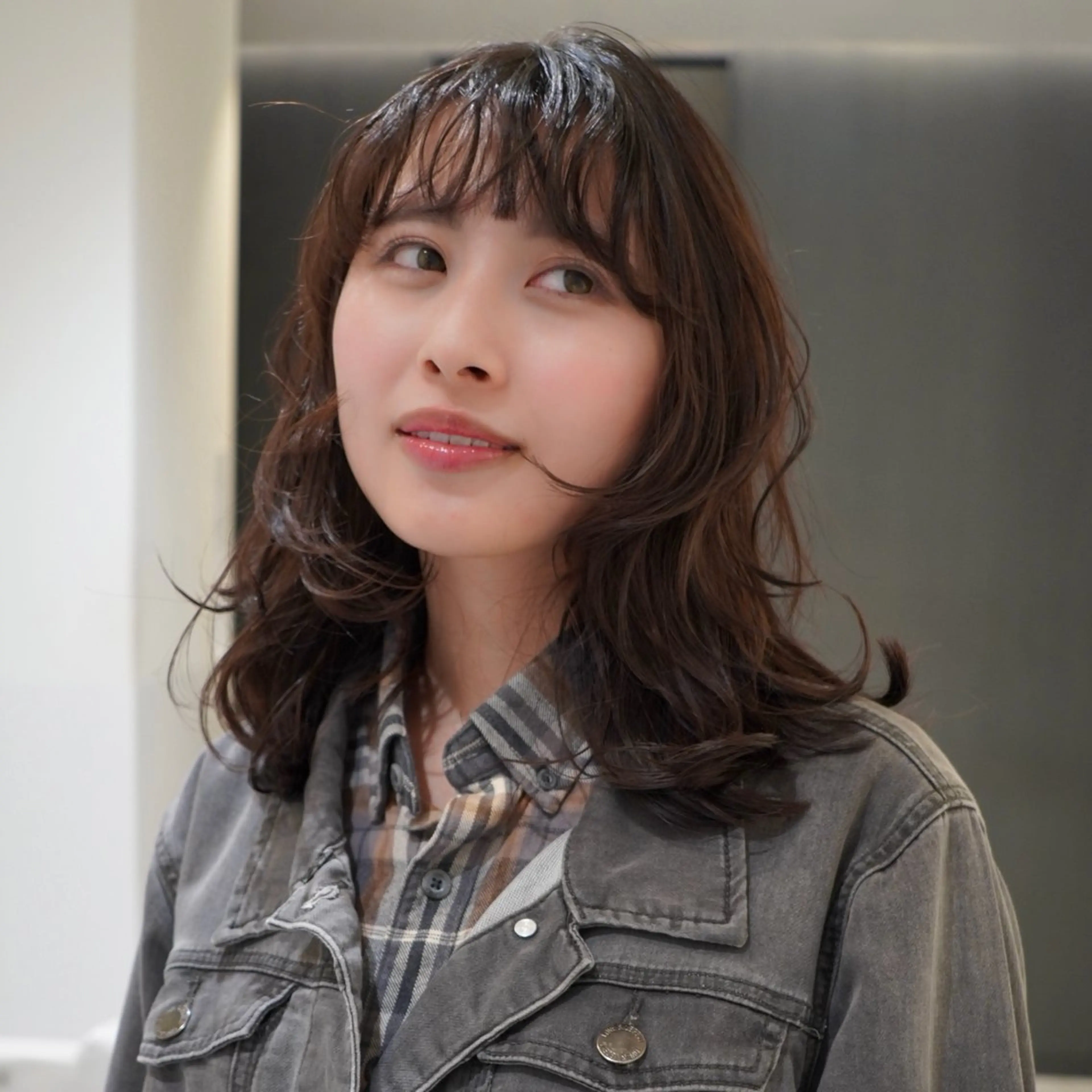 ミディアム ミディアムパーマ 飯田 優花/カットモデルのヘアスタイル