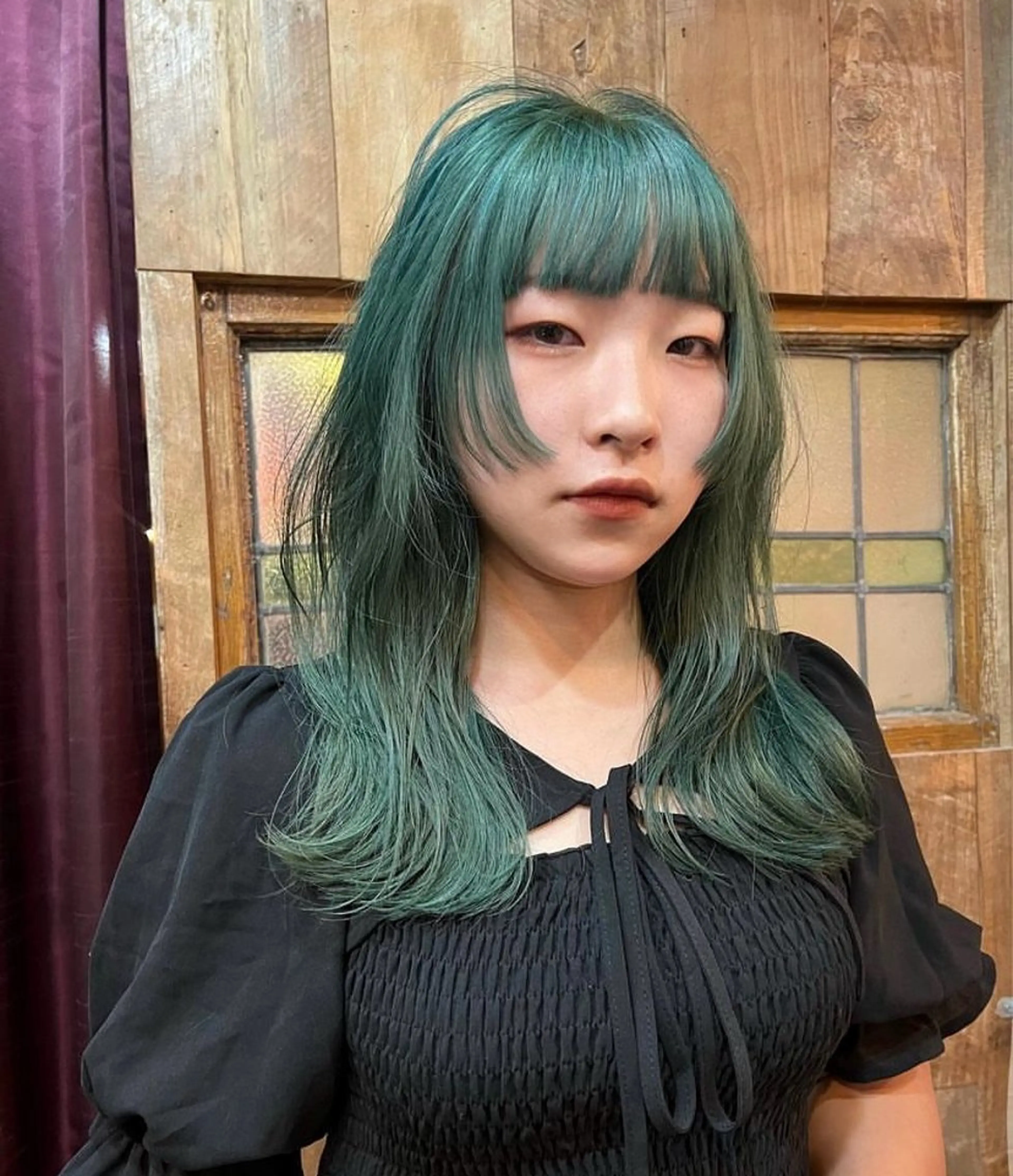 セミロング 姫カット 透明感/グレージュ/ レイヤー/ 青空のヘアスタイル