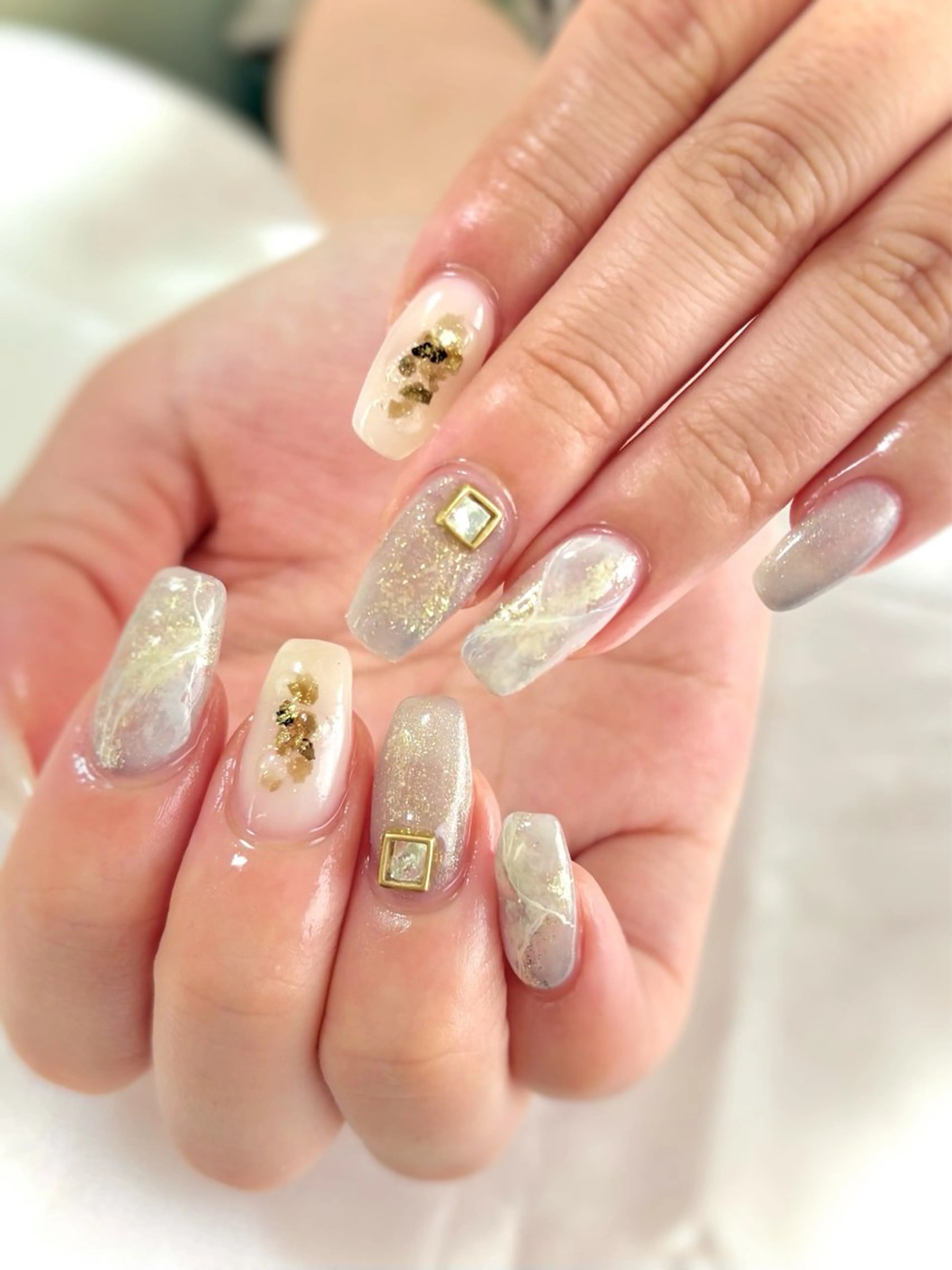 ネイル 大理石ネイル(マーブル) ハンドネイル Nail salon Cielel⟡Ayaのネイルデザイン