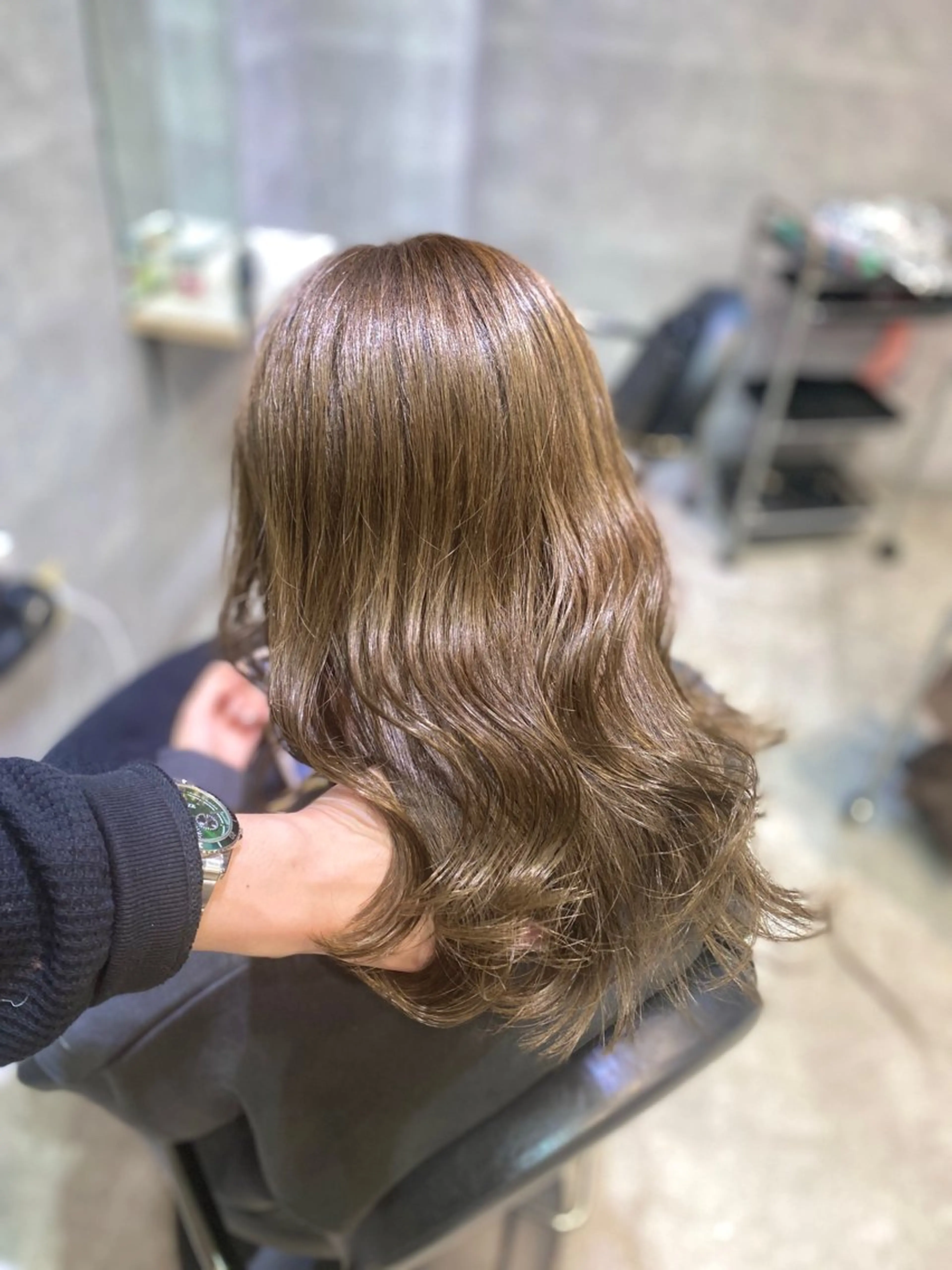 セミロング カット ヘアカラー _WHITE難波店[アンダーバーホワイト]所属・艶カラー/髪質改善 /韓国風/中村嘉秀のヘアスタイル