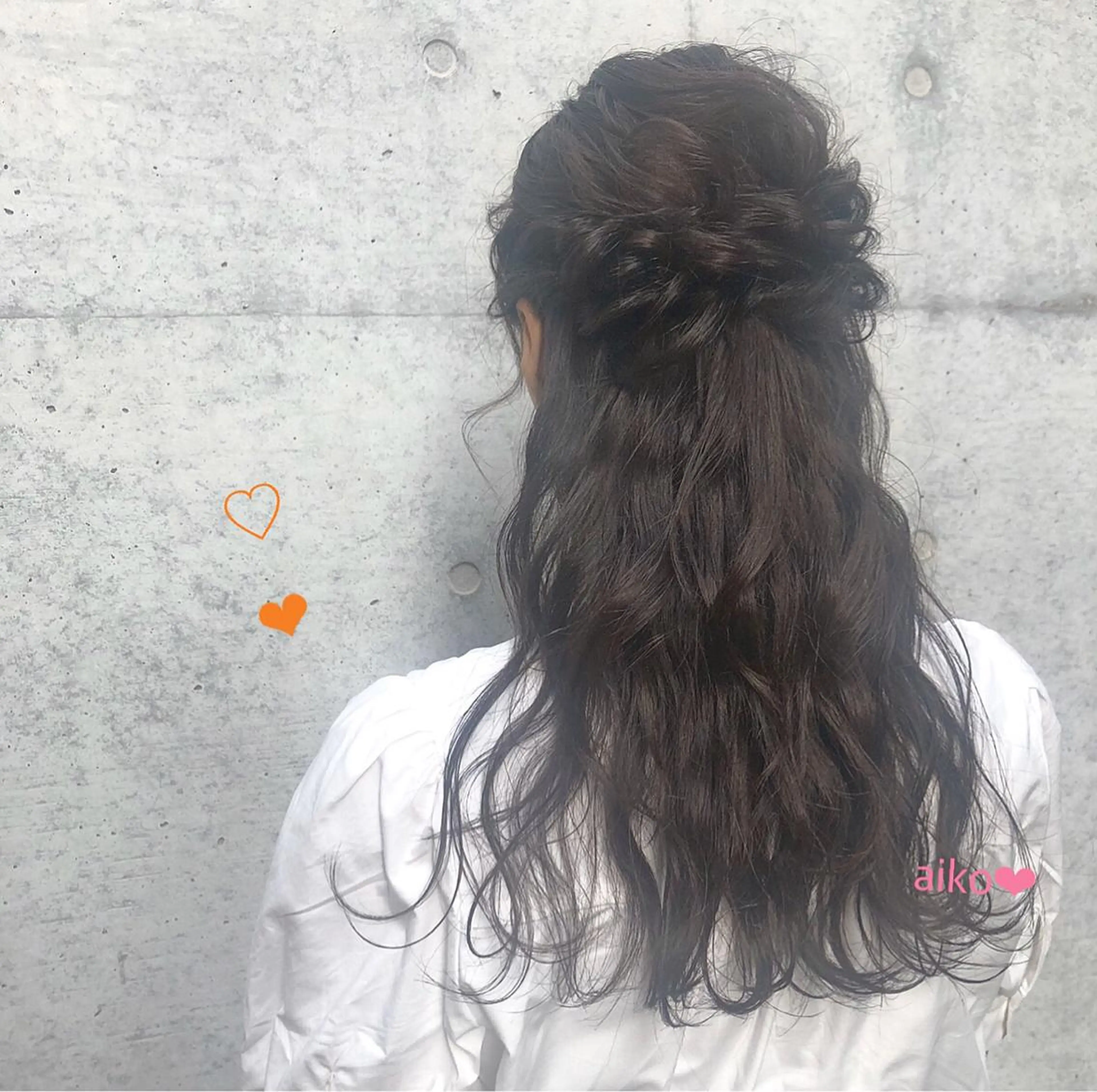 ミディアム カラー パーマ ヘアアレンジ ハーフアップ ヘアセット apish aoyama所属・武 愛子の眉毛・アイブロウイメージ