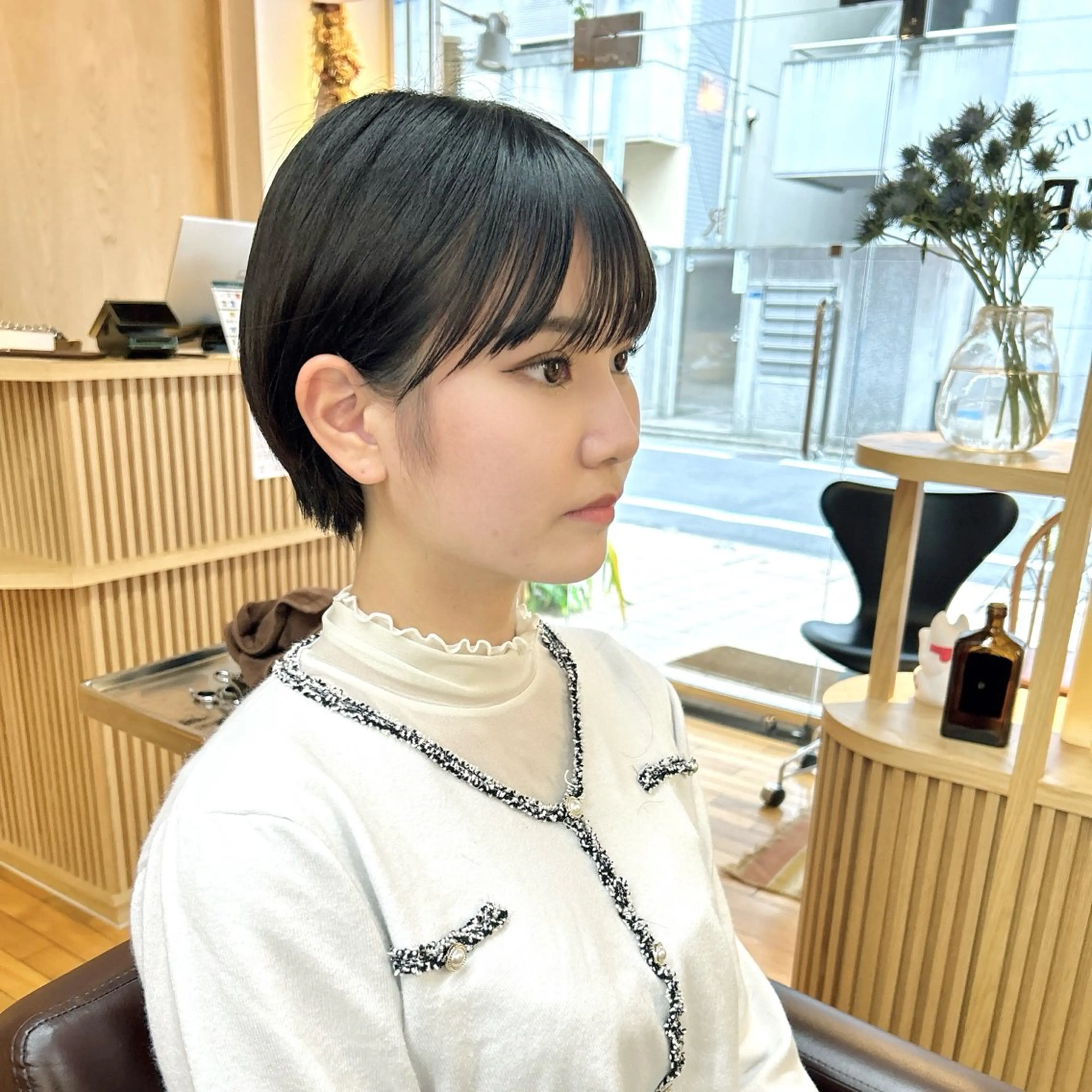 ショート ショートヘア カット トリートメント 松本 陸丸みショートのヘアスタイル