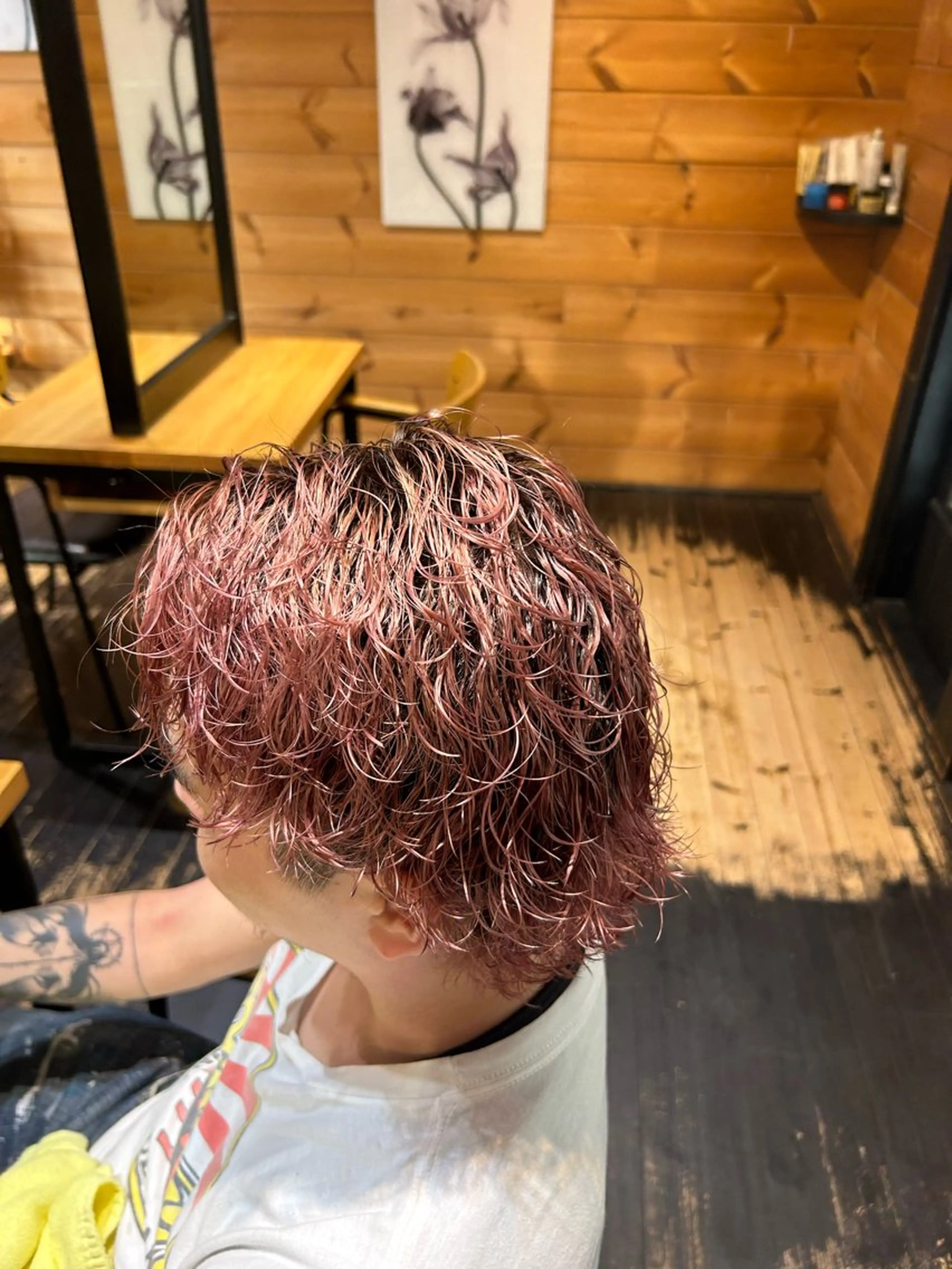 カラー パーマ ブリーチ ピンクカラー 【メンズ専門‼️】 中林良嘉のヘアスタイル