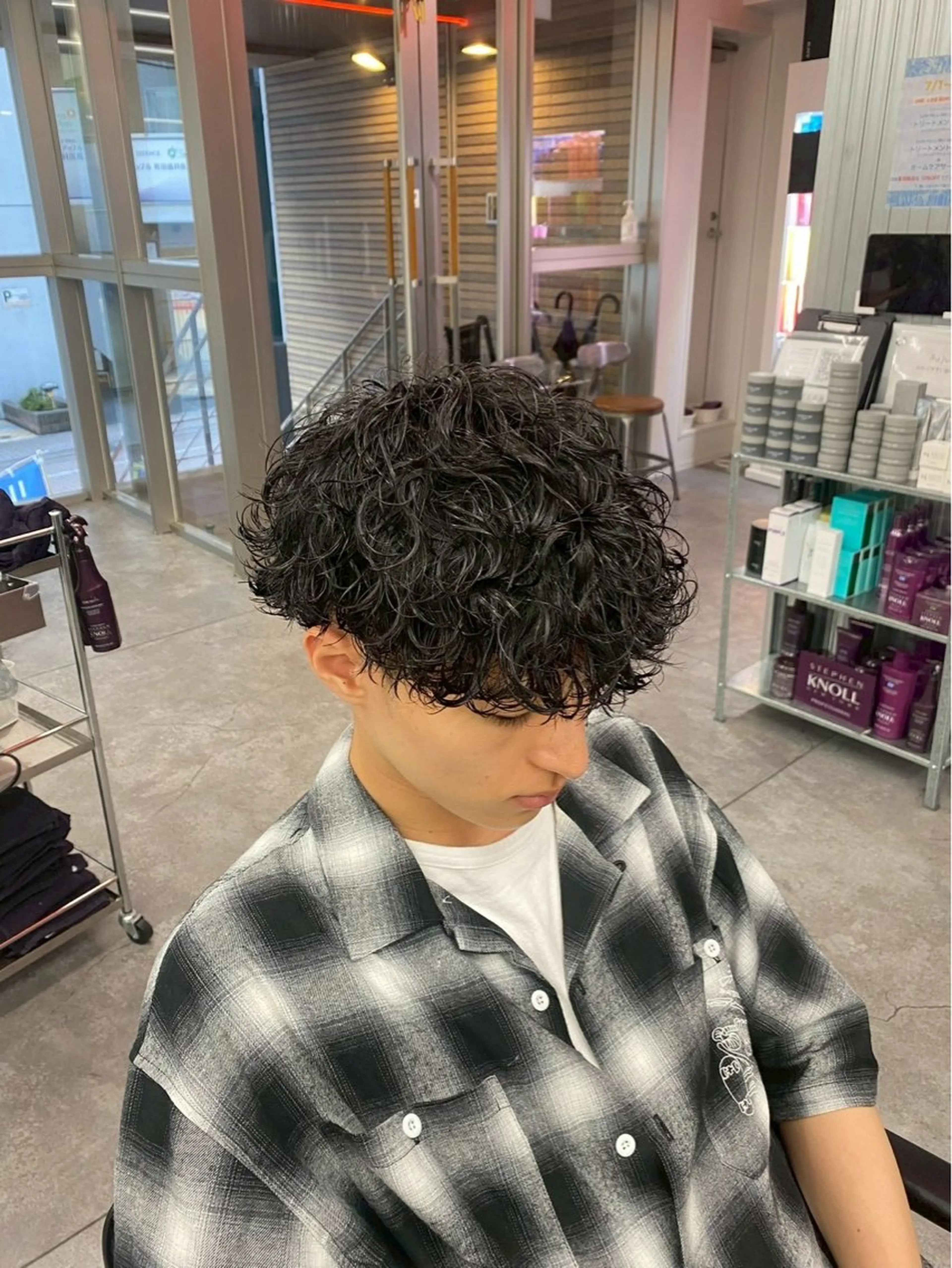 ショート パーマ メンズパーマ特化 園田　楓莉のヘアスタイル