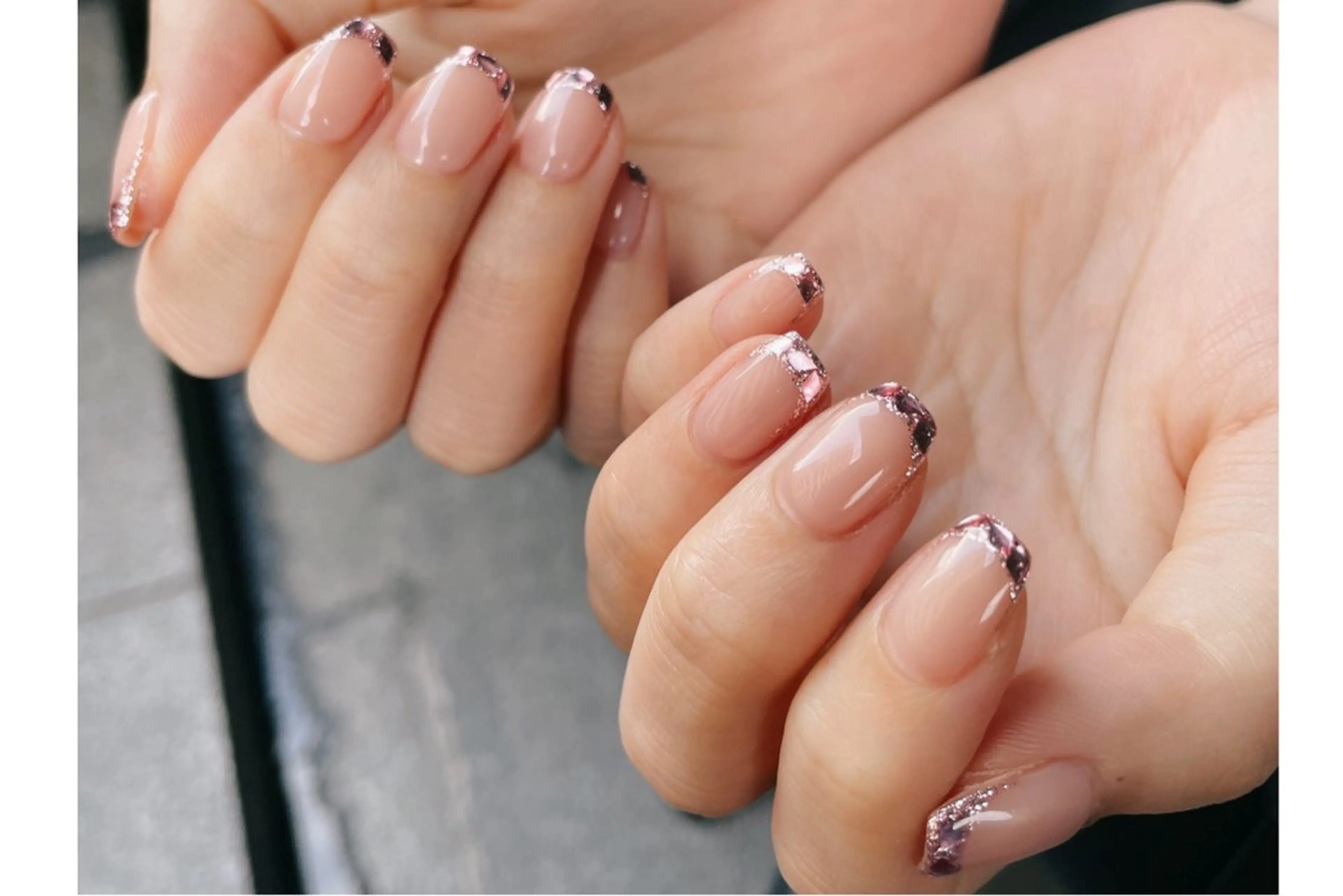 大人気！ガラスフレンチ♪色替え可能！　¥5000  新規/3週間以内オフ込みの写真