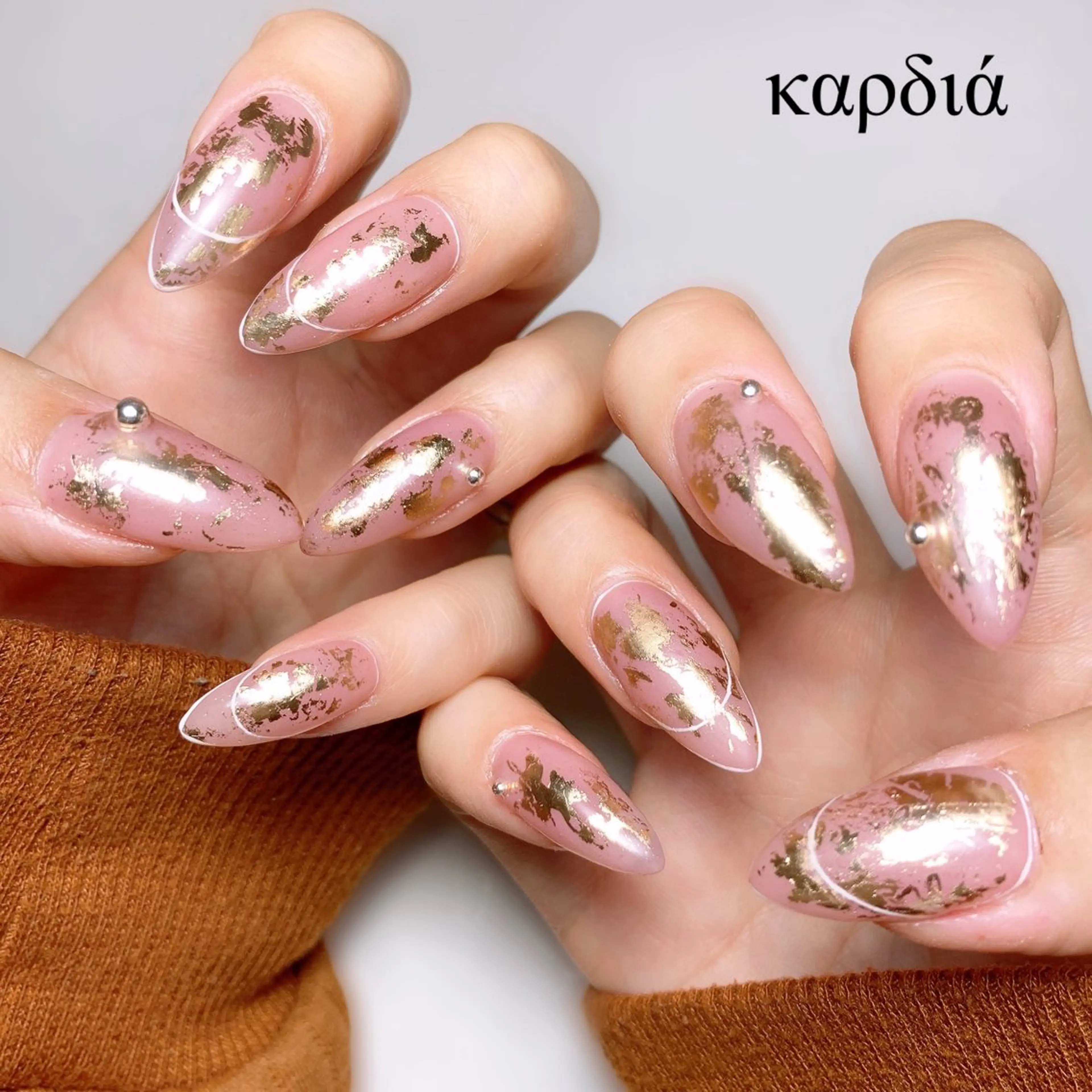 ネイル ハンドネイル καρδιά -ｶﾙﾃﾞｨｱ-のネイルデザイン