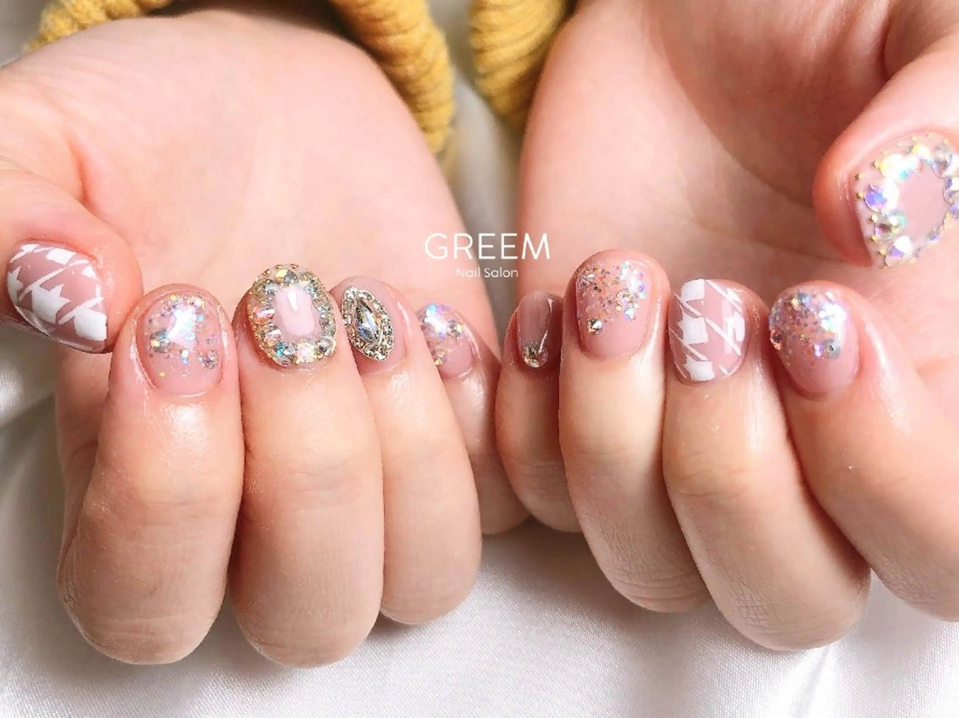ネイル ジェルネイル 韓国ネイル オフィスネイル パラジェル ピンク フットネイル GREEM グリームのネイルデザイン
