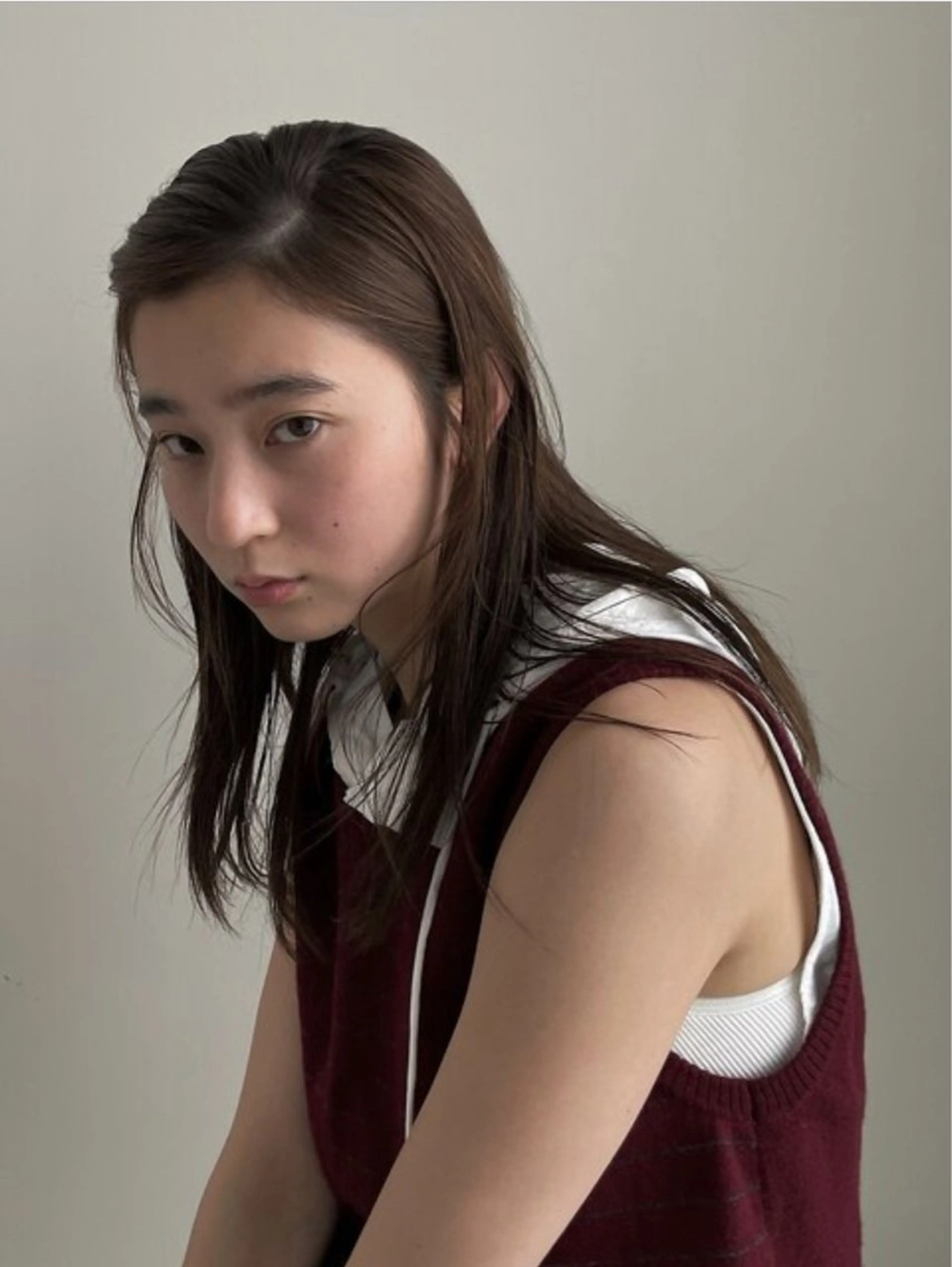 ロング カラー ブラウンカラー オリーブブラウン カット ヘアカラー トリートメント Jr.スタイリスト ヨシノヒメカのヘアスタイル