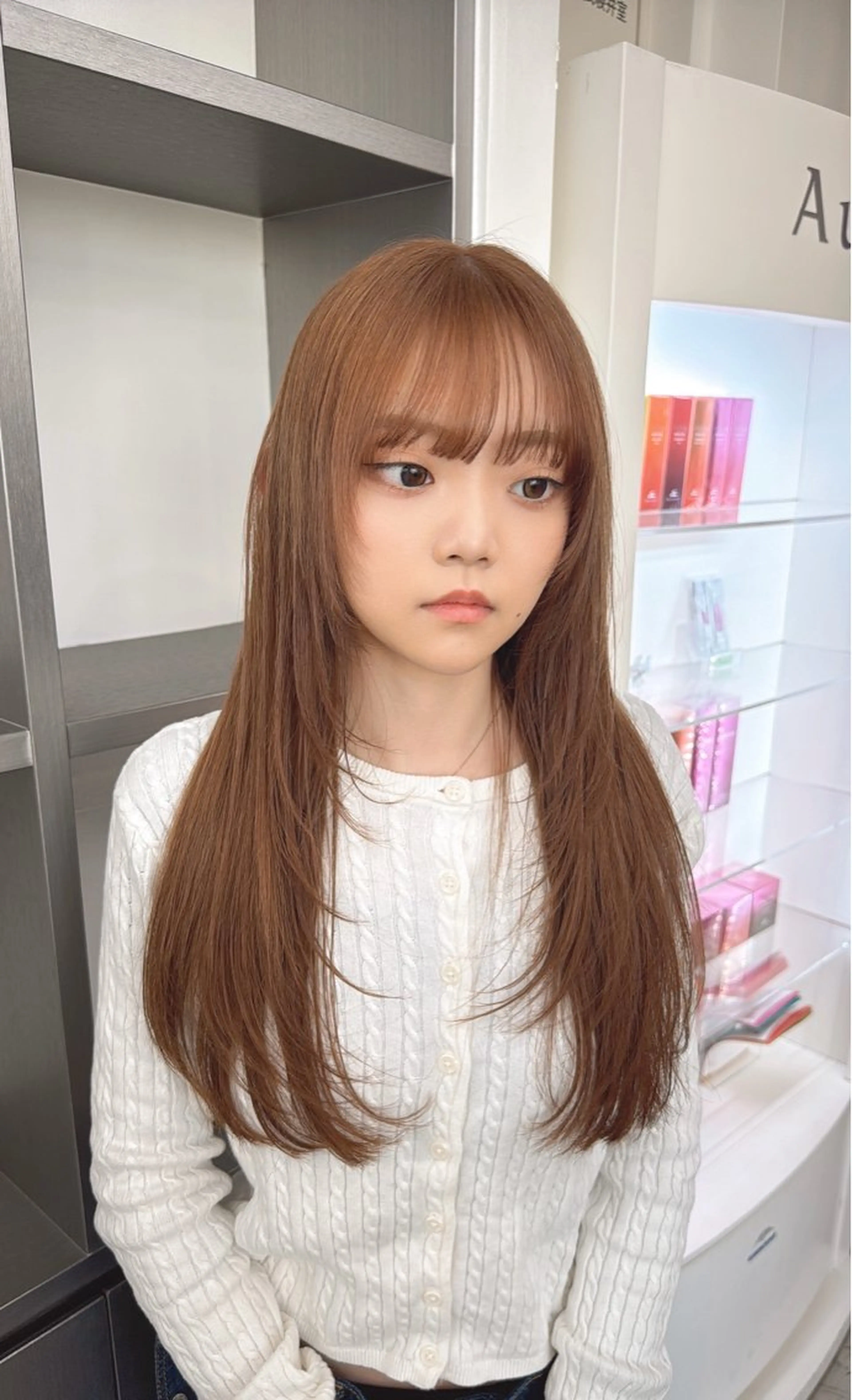 レイヤーカット＋Wカラー＋韓国式水トリートメント/シャギーカット/韓国レイヤー/ハッシュカット/ウルフ/フェイスレイヤーの写真