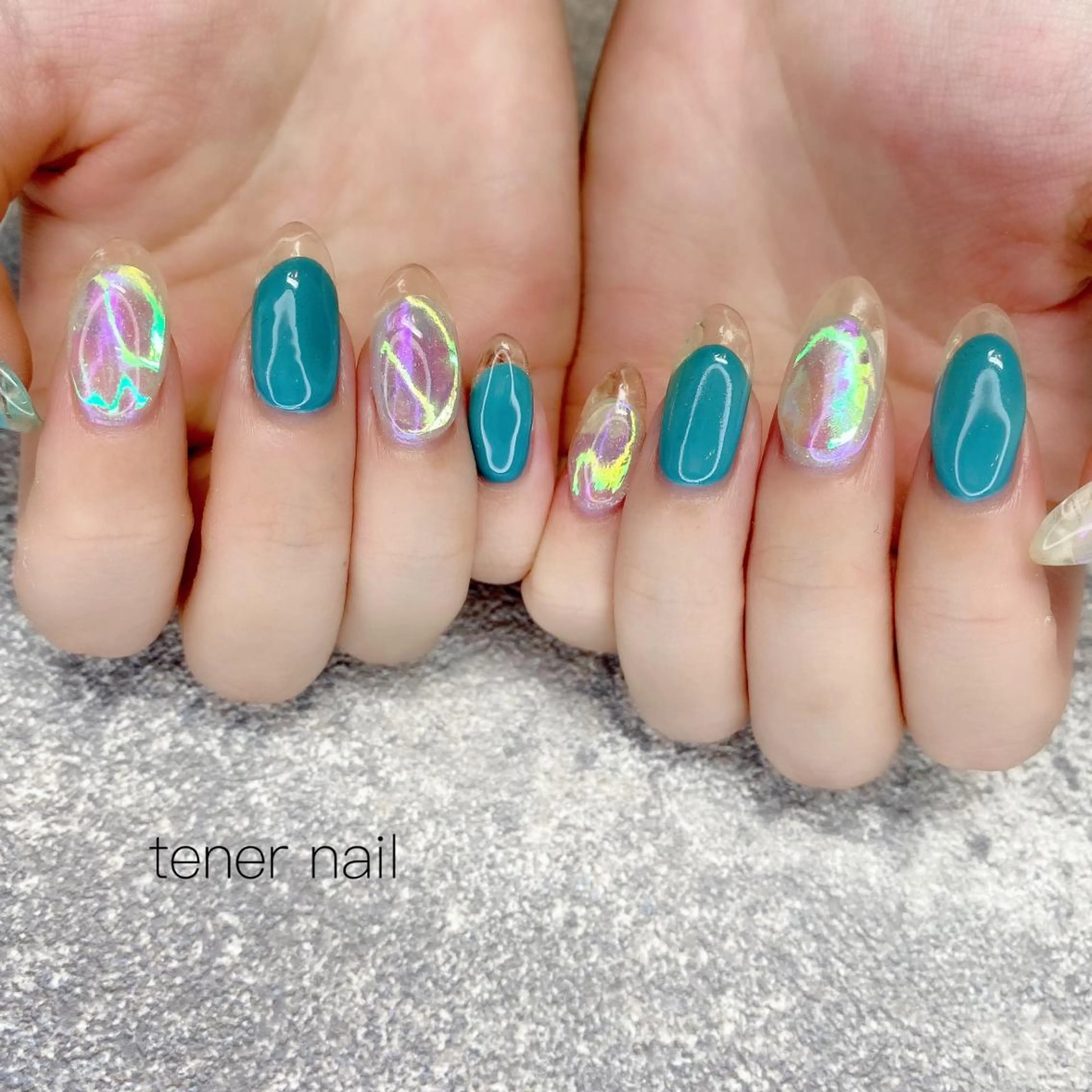 ネイル クリアネイル フレンチネイル 氷ネイル・うるうるネイル tener  nail  テネルネイル所属・テネルネイル tener nailのネイルデザイン