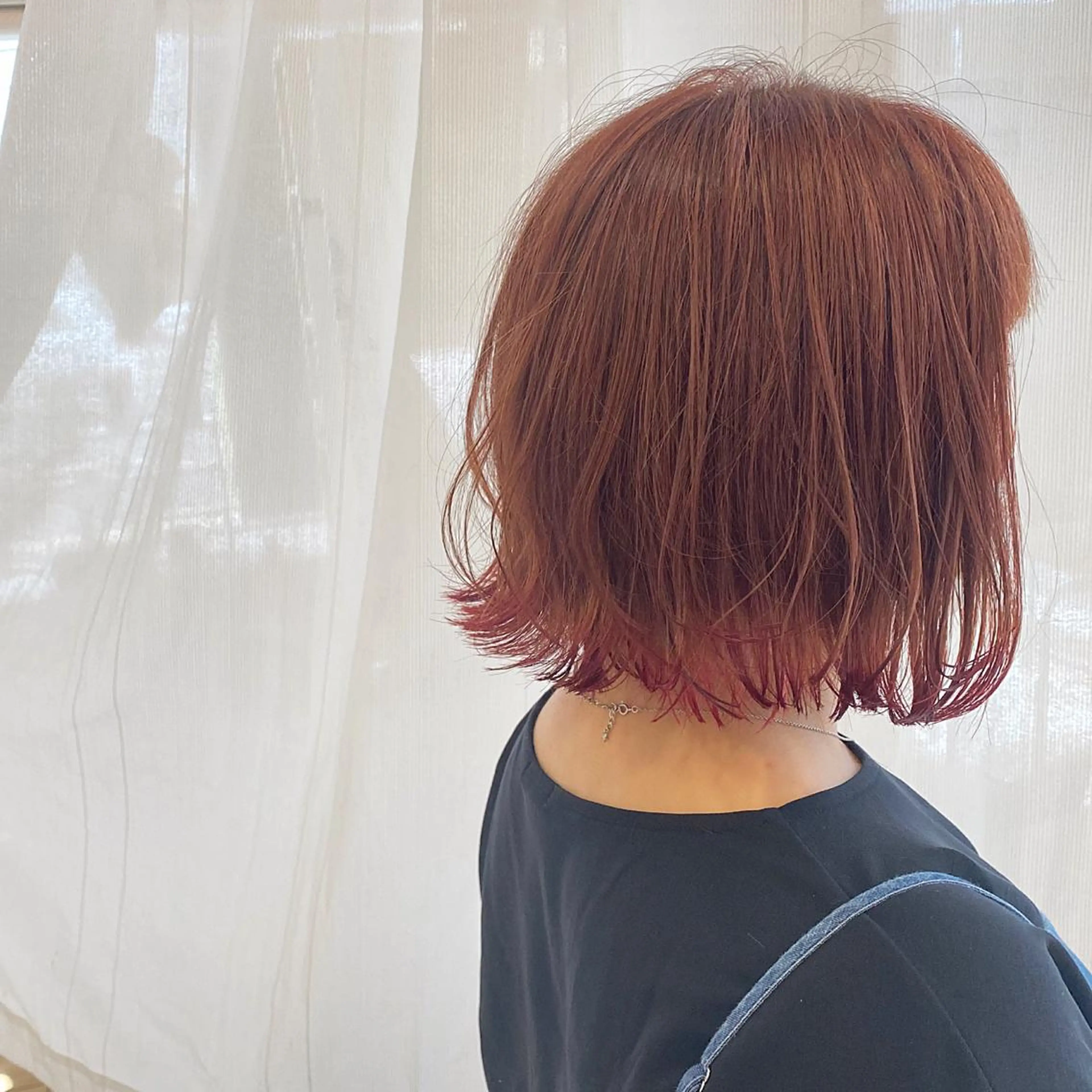 ショート カラー ヘアアレンジ オレンジ ピンクカラー バイオレットカラー SALOWIN天神大名店所属・羽エクステ/スリム タッキ/kodaiのヘアスタイル