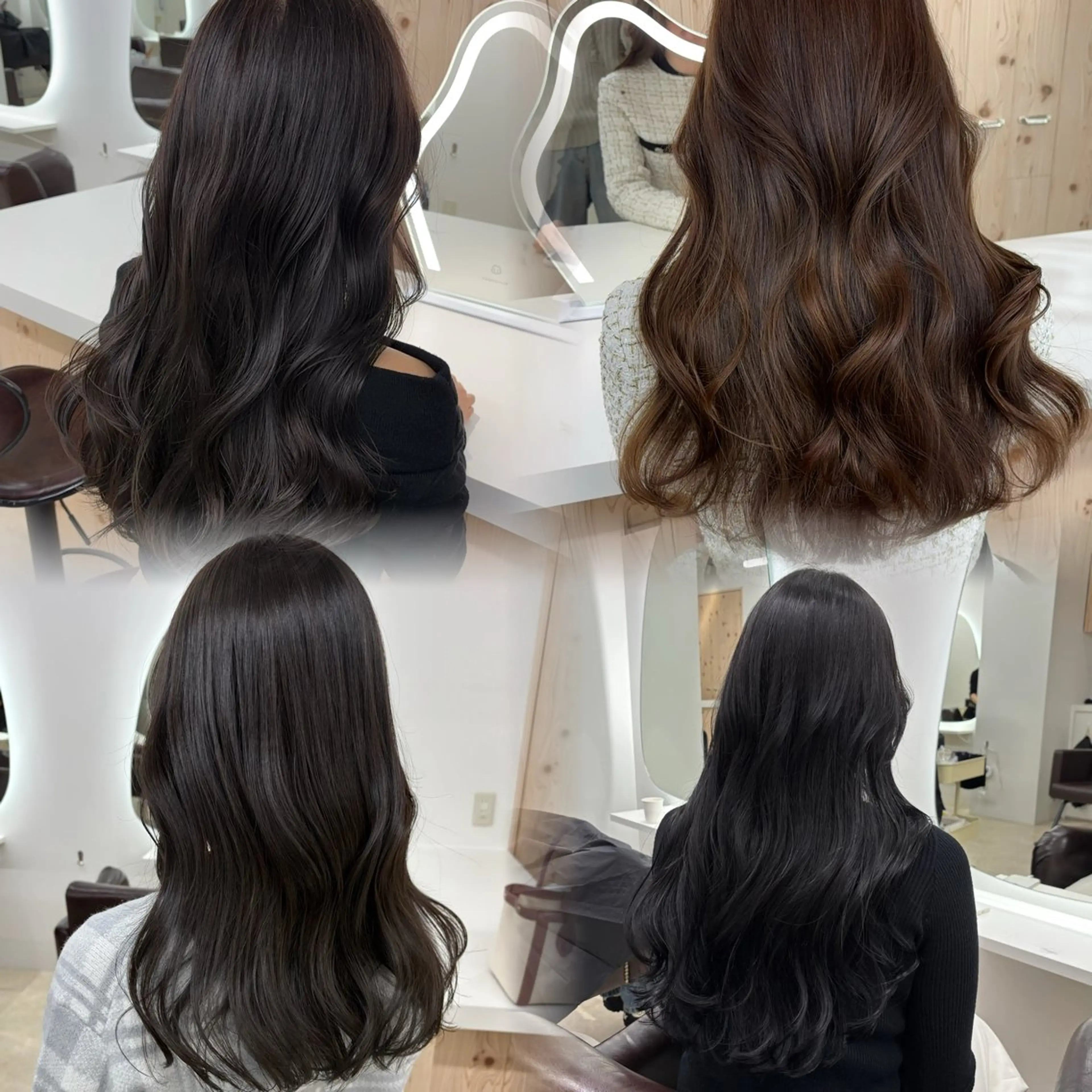 ミディアム カラー パーマ 韓国ヘア/髪質改善/ レイヤー/ブラウンのヘアスタイル