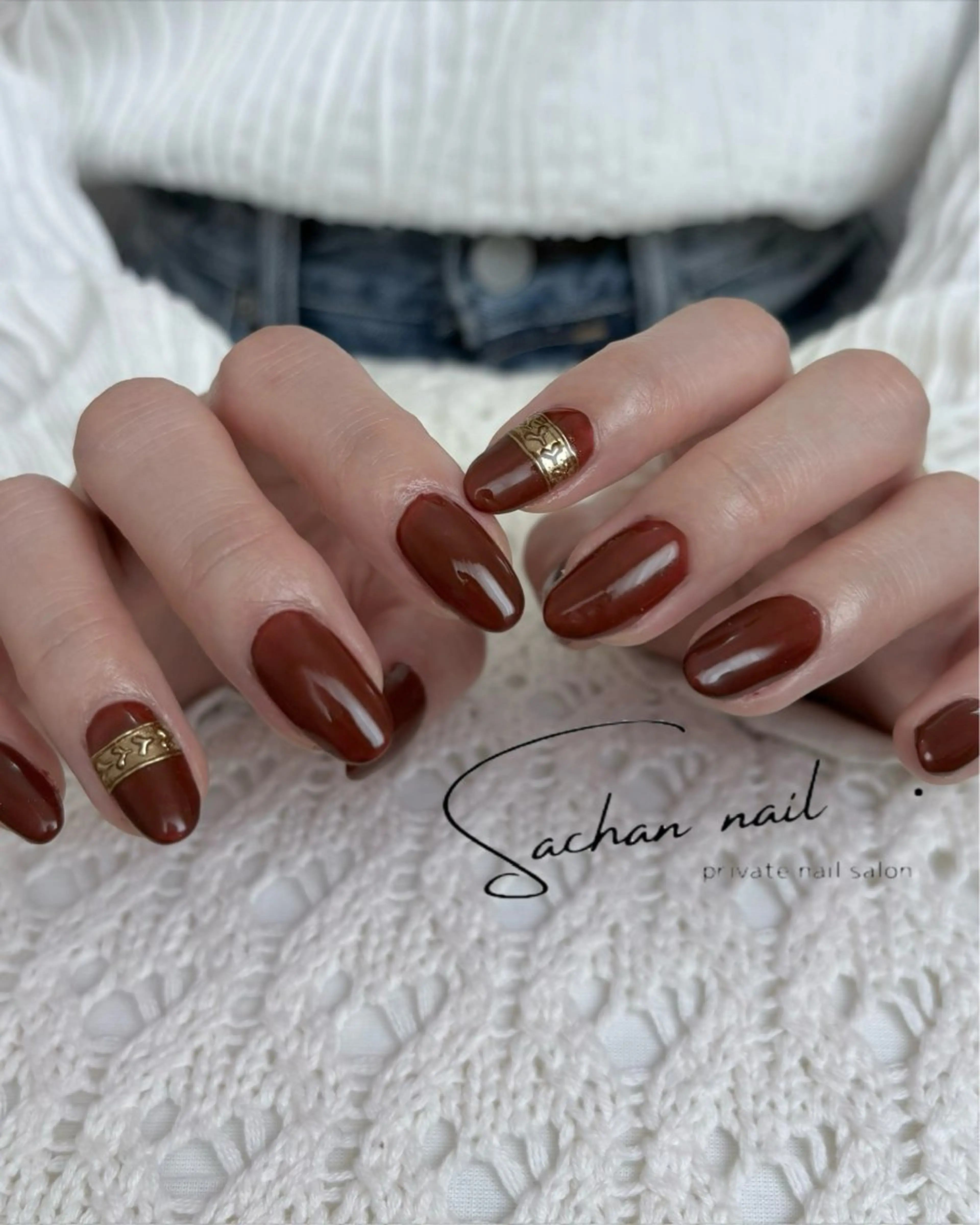 ネイル ボルドー ハンドネイル Sukegawa Satsukiのネイルデザイン