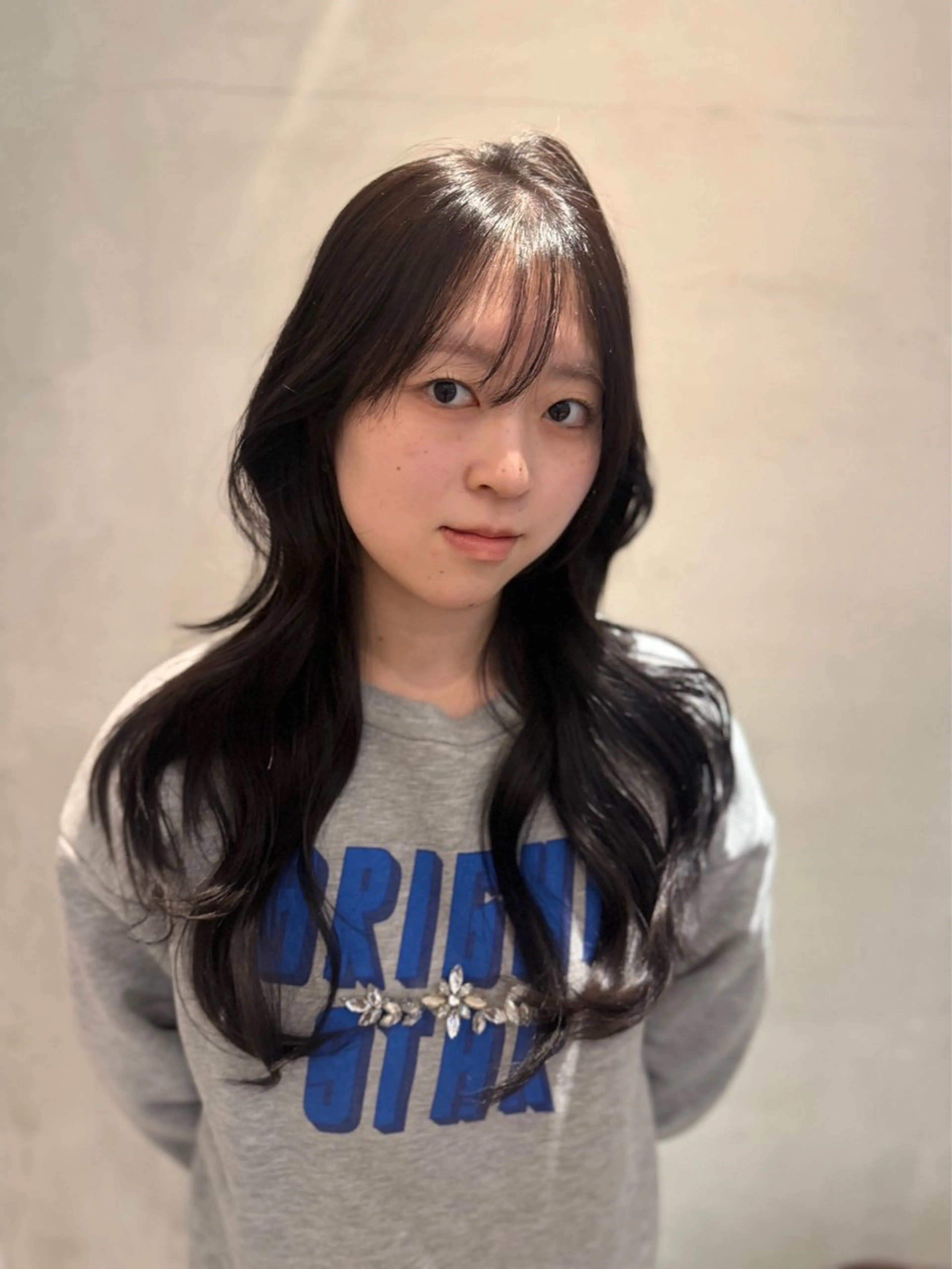 ロング カット ヘアカラー トリートメント オリーブカラー🫒/ ハッシュカット/みゆのヘアスタイル