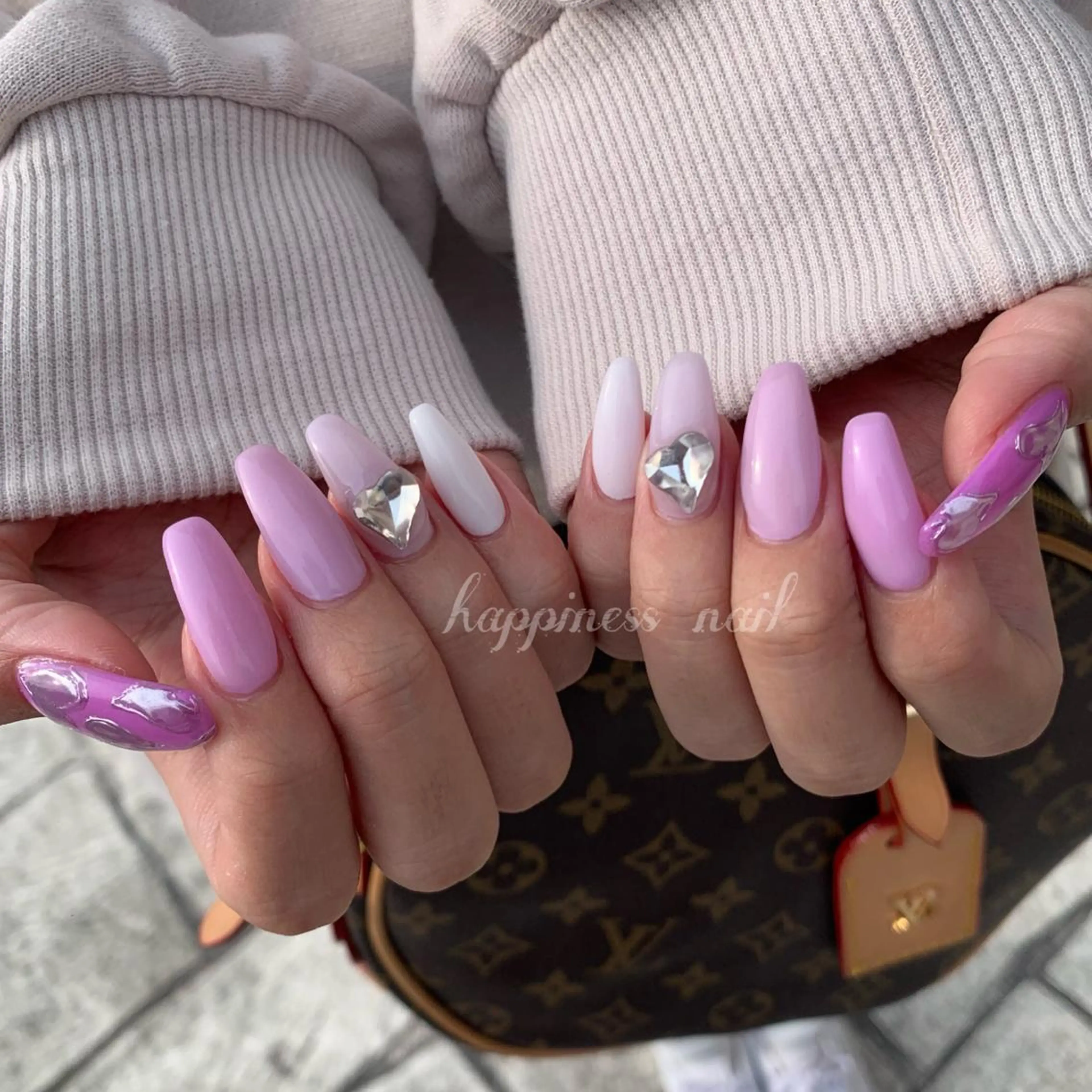 ネイル アートネイル ロングネイル パステルネイル スカルプネイル happiness nailのネイルデザイン