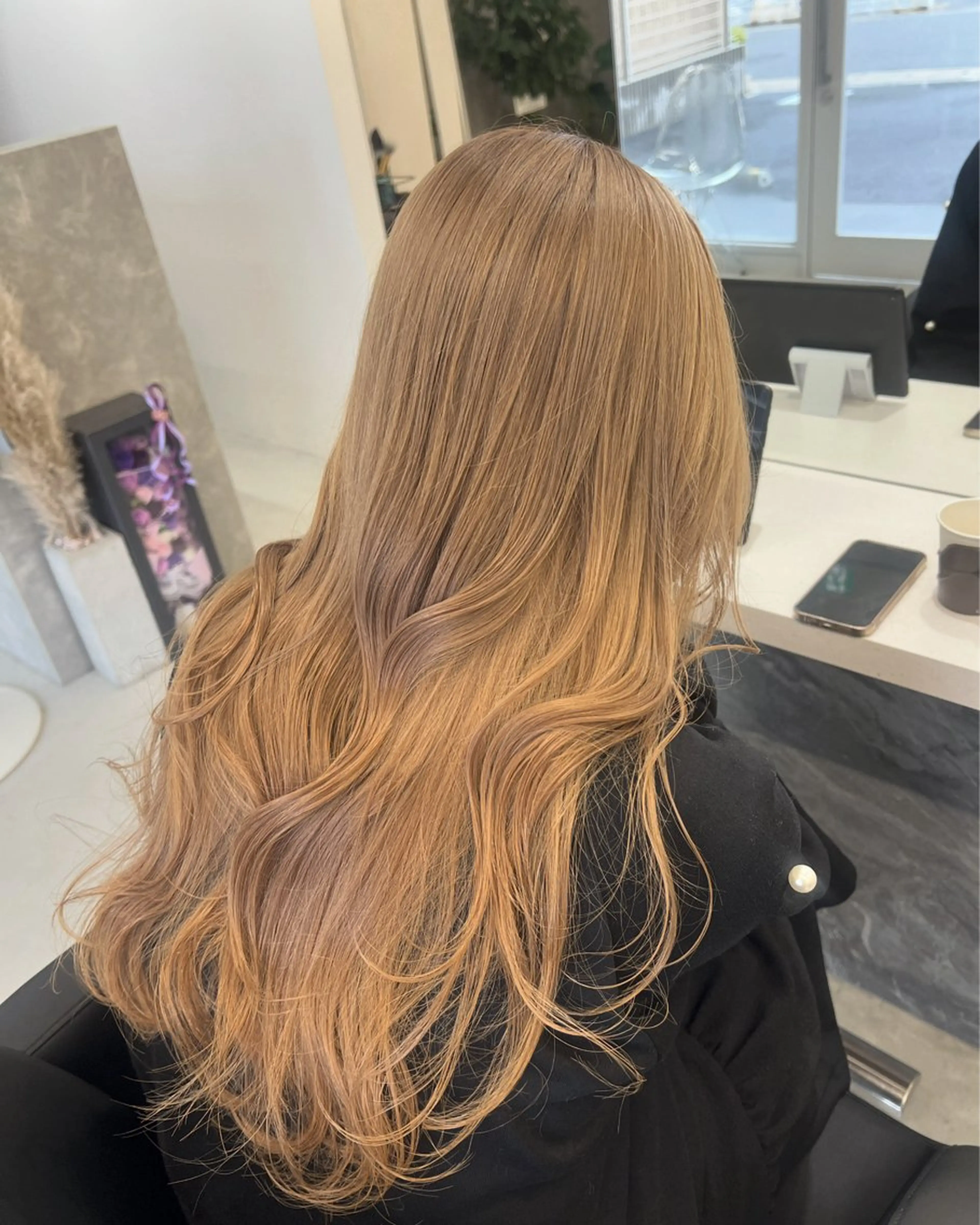 ロング カラー 透明感カラー くせ毛 髪質改善 縮毛矯正 トリートメント 頓所 大昂のヘアスタイル