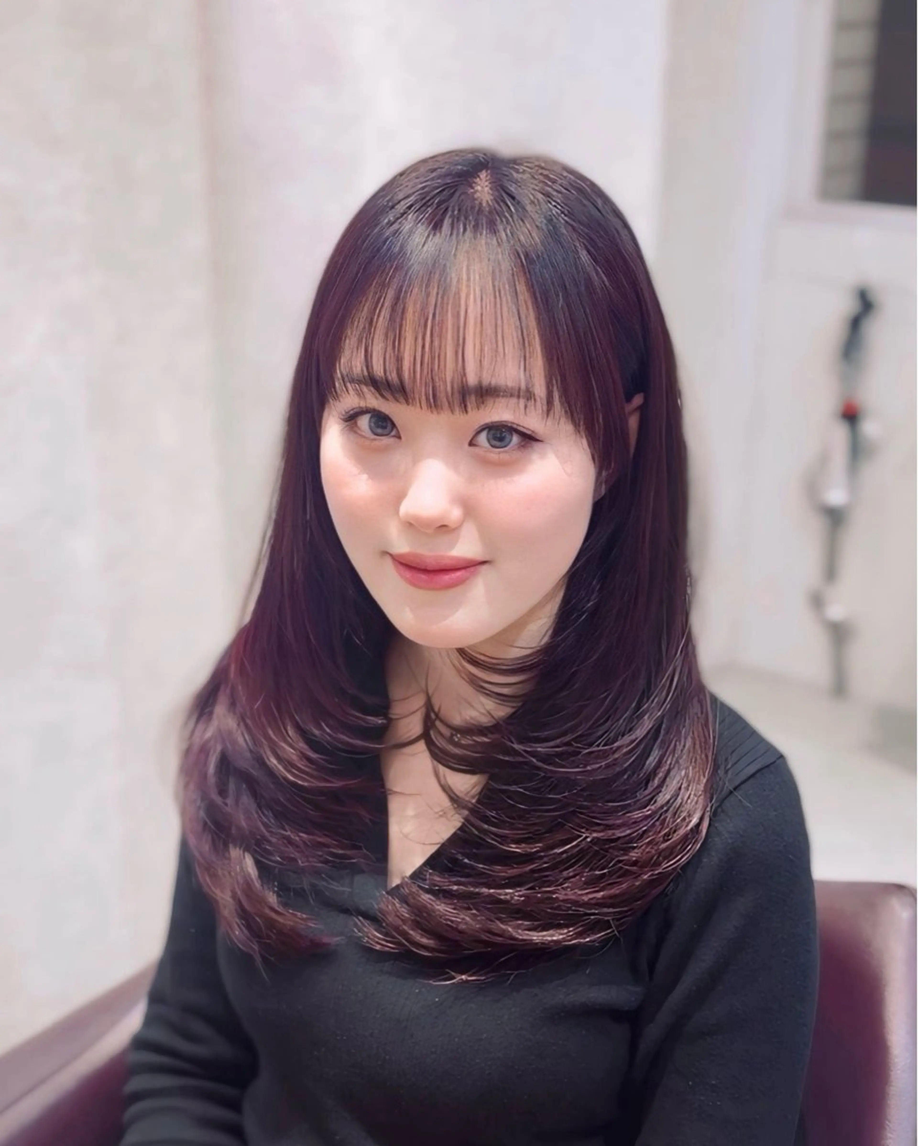 セミロング カラー suzuka/透明感 カラー 美髪縮毛矯正のヘアスタイル