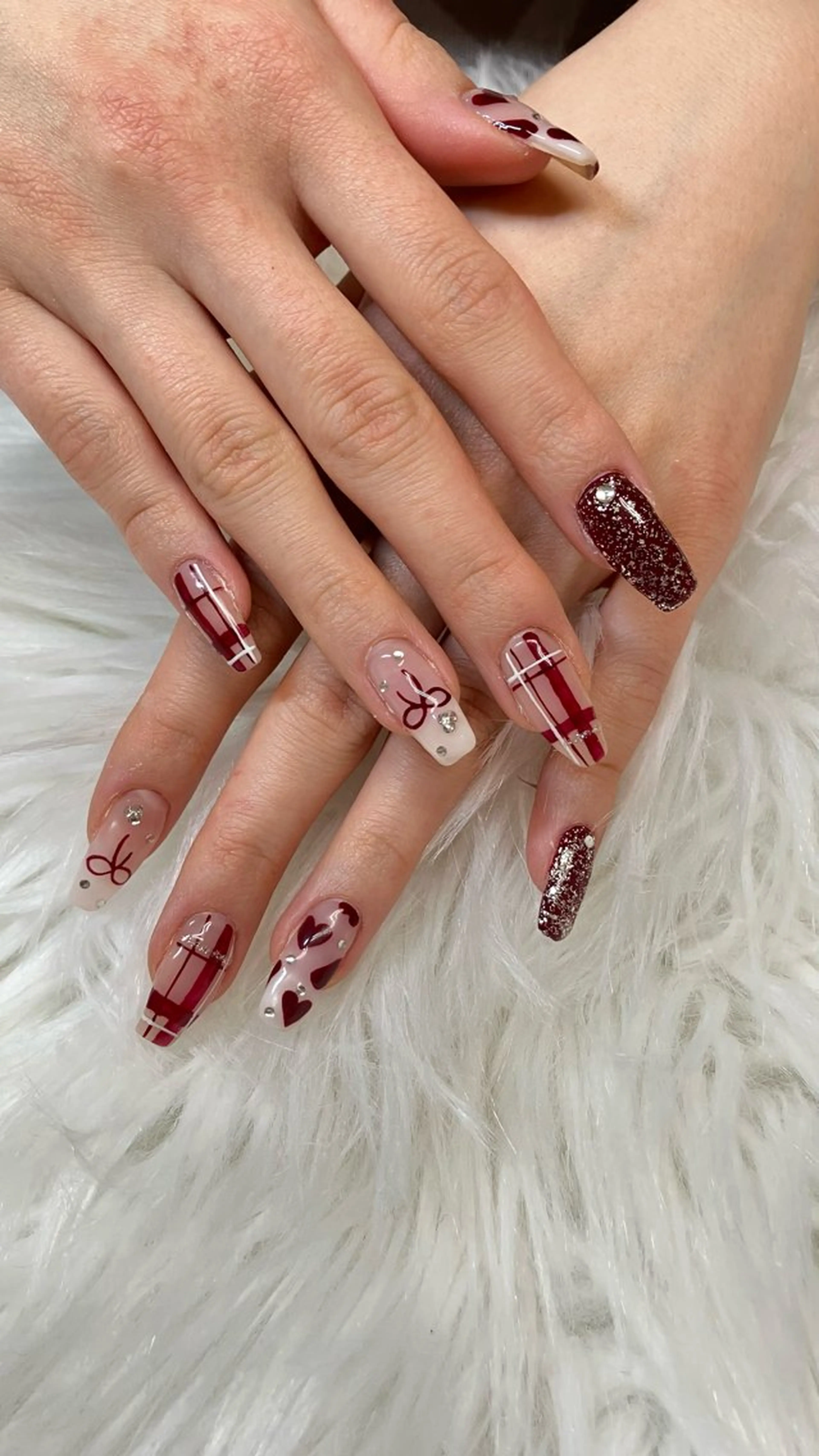 ネイル ガーリー ラメ(グリッター) 持ち込み ピンク リボン BETTISH SERIのネイルデザイン