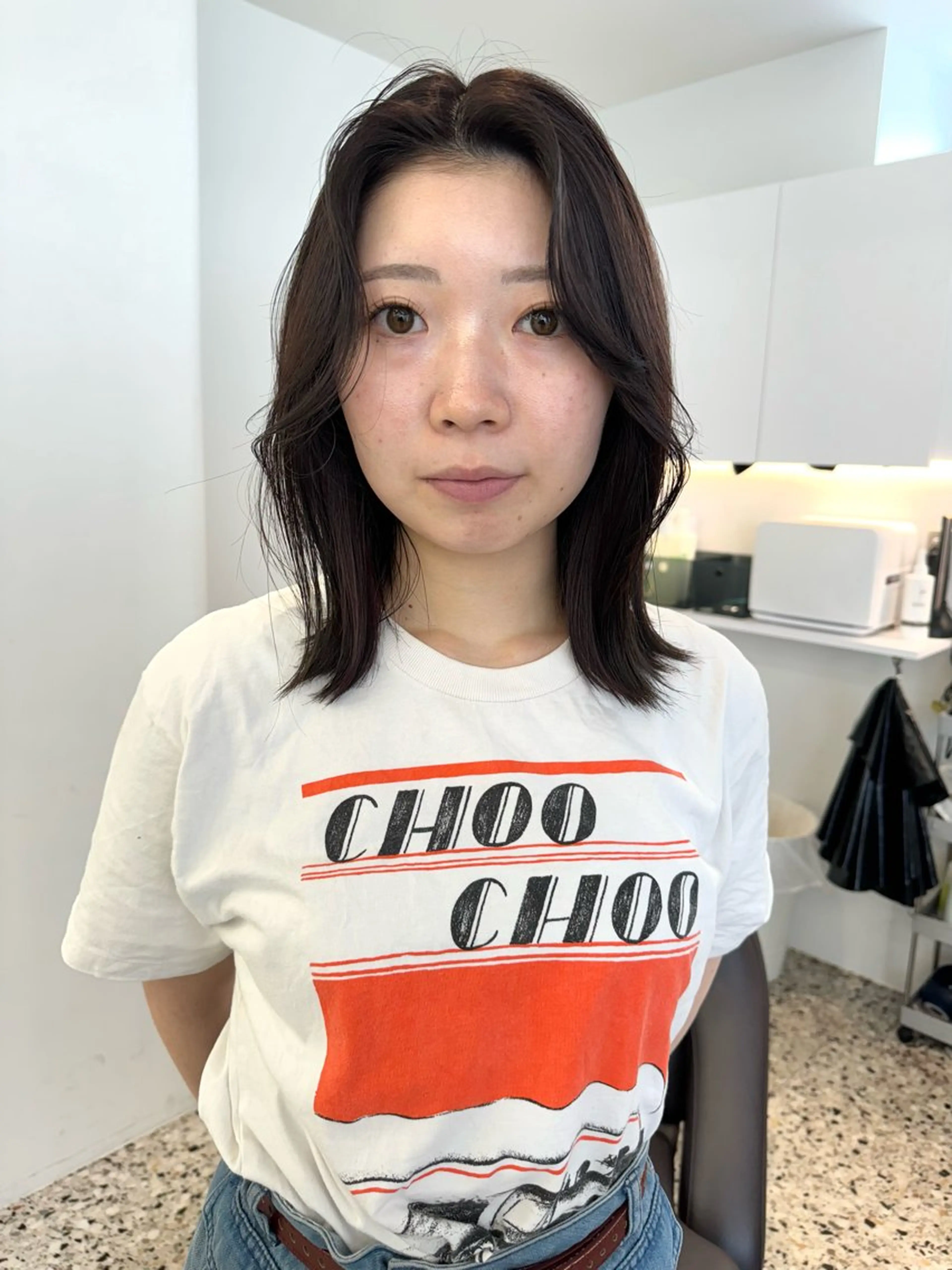 ミディアム ヘアカラー トリートメント ✨ブリーチ/顔周り レイヤー¦YUKA✨のヘアスタイル